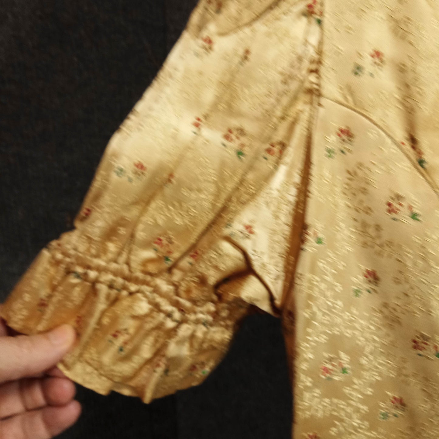 1950s Gold Floral Damask Dirndl Dress from Munich