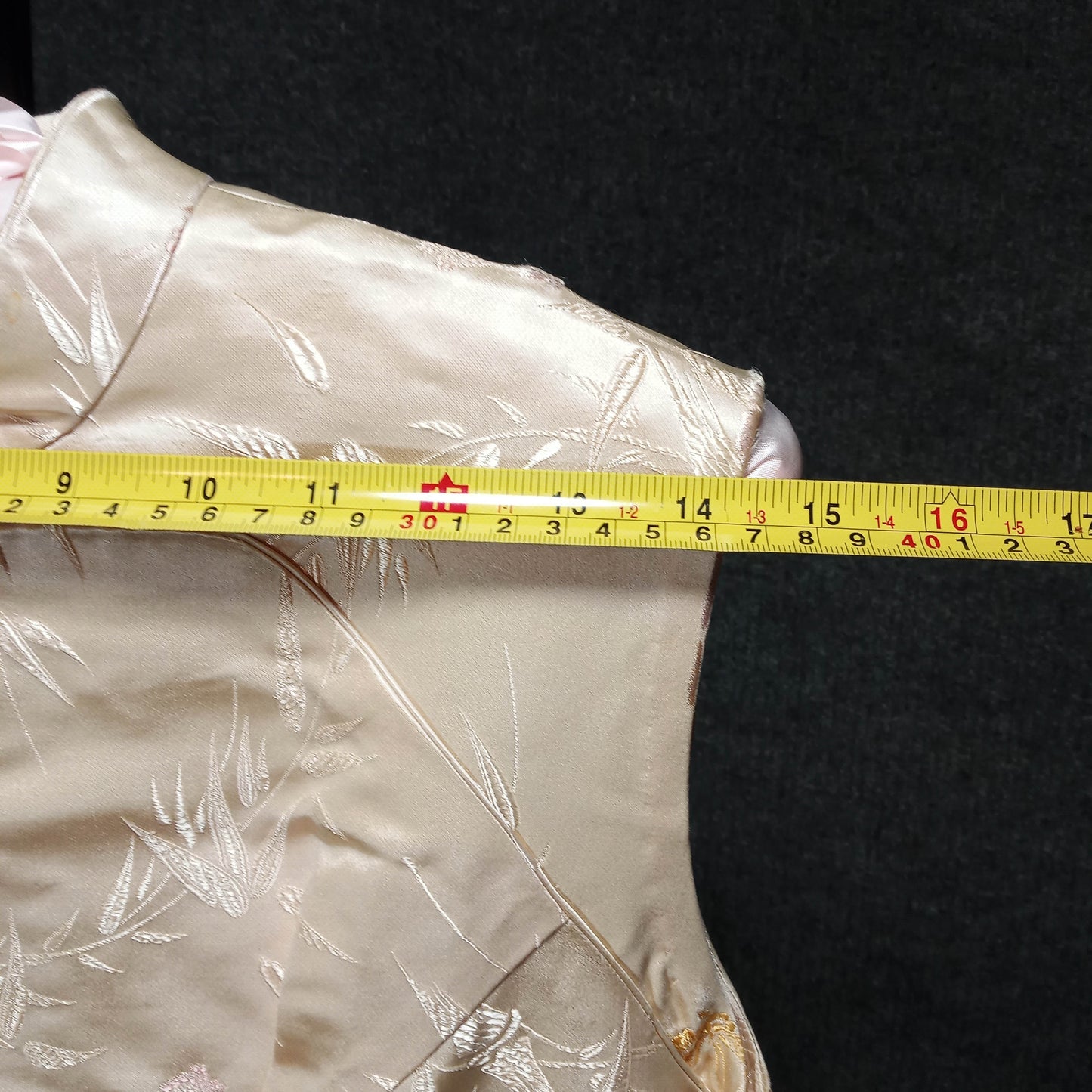 1950's Cream Pink Silk Damask with Matching Belt by Dynasty