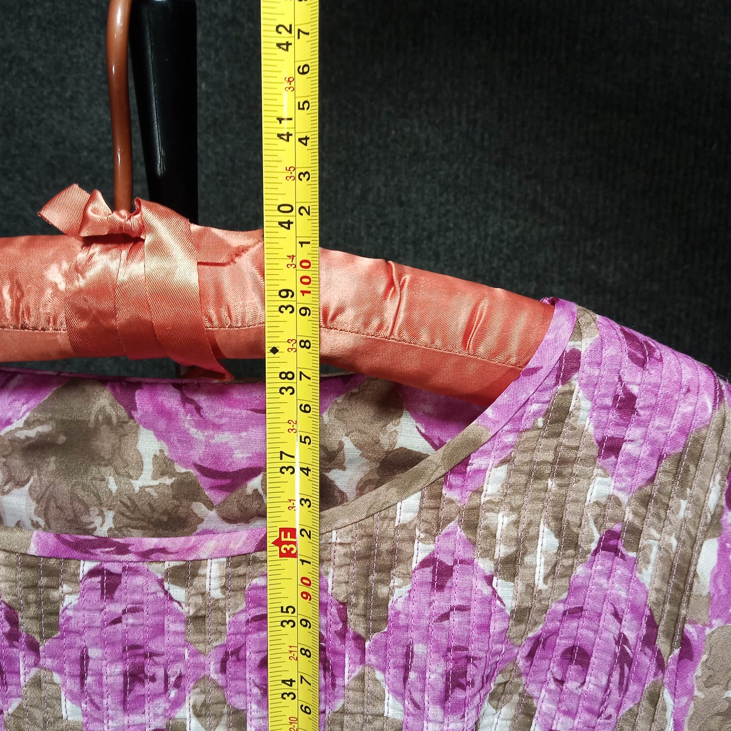 1950's Taupe Fuchsia Floral Circle Dress with Matching Belt by Toni Hunt