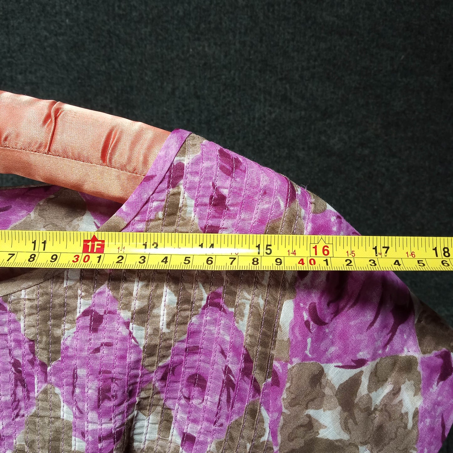 1950's Taupe Fuchsia Floral Circle Dress with Matching Belt by Toni Hunt