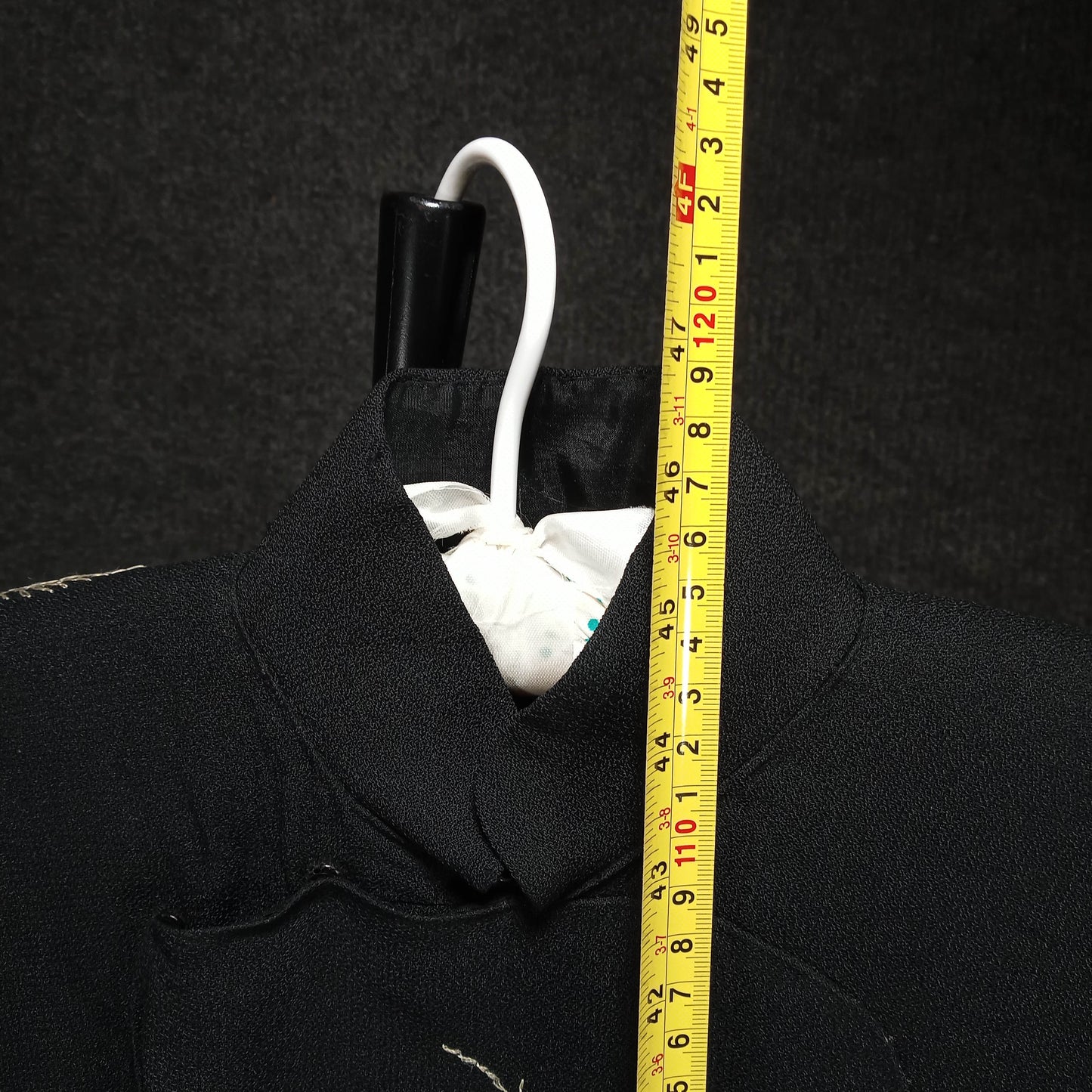 1930's Black Wool Flower Embroidered Sheath
