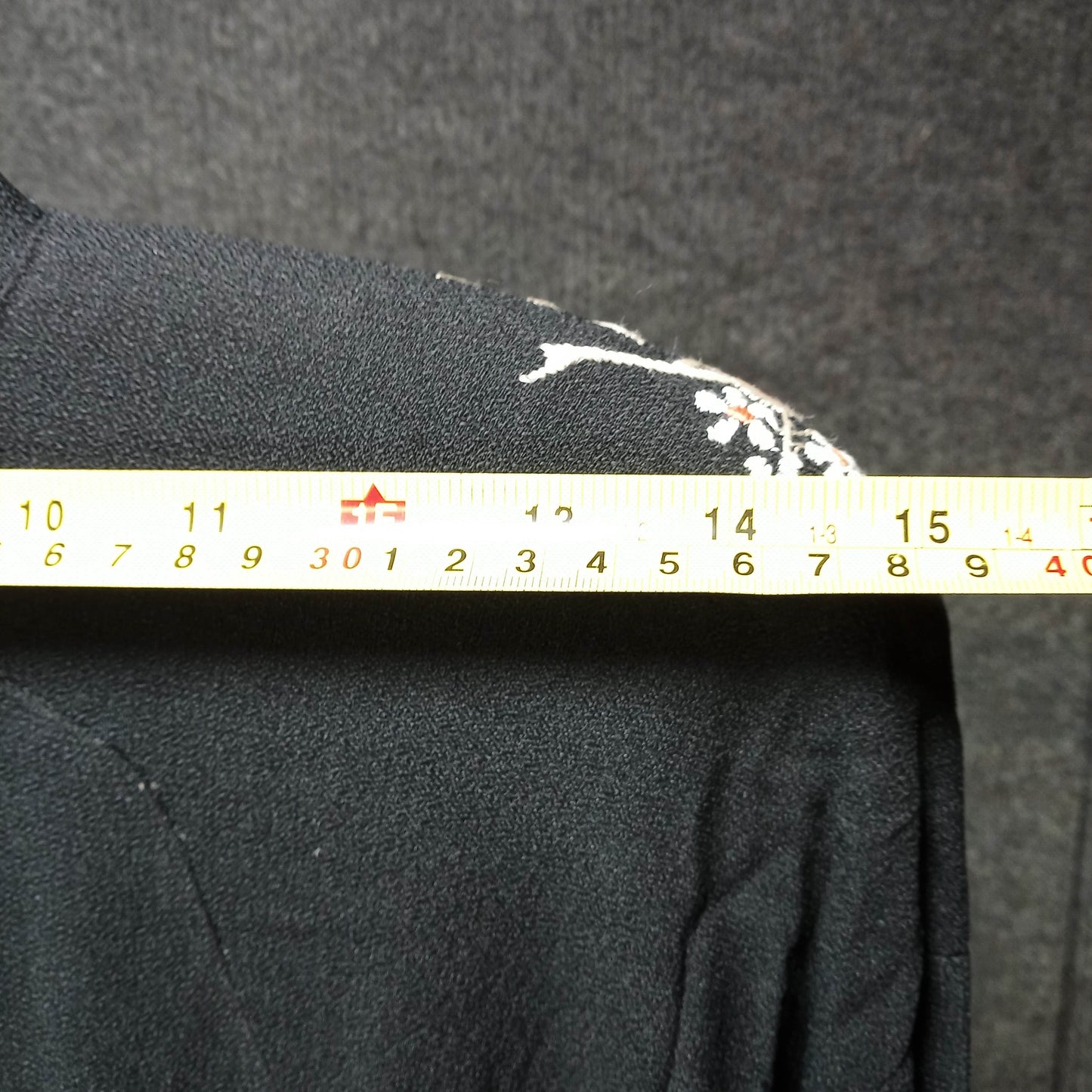 1930's Black Wool Flower Embroidered Sheath