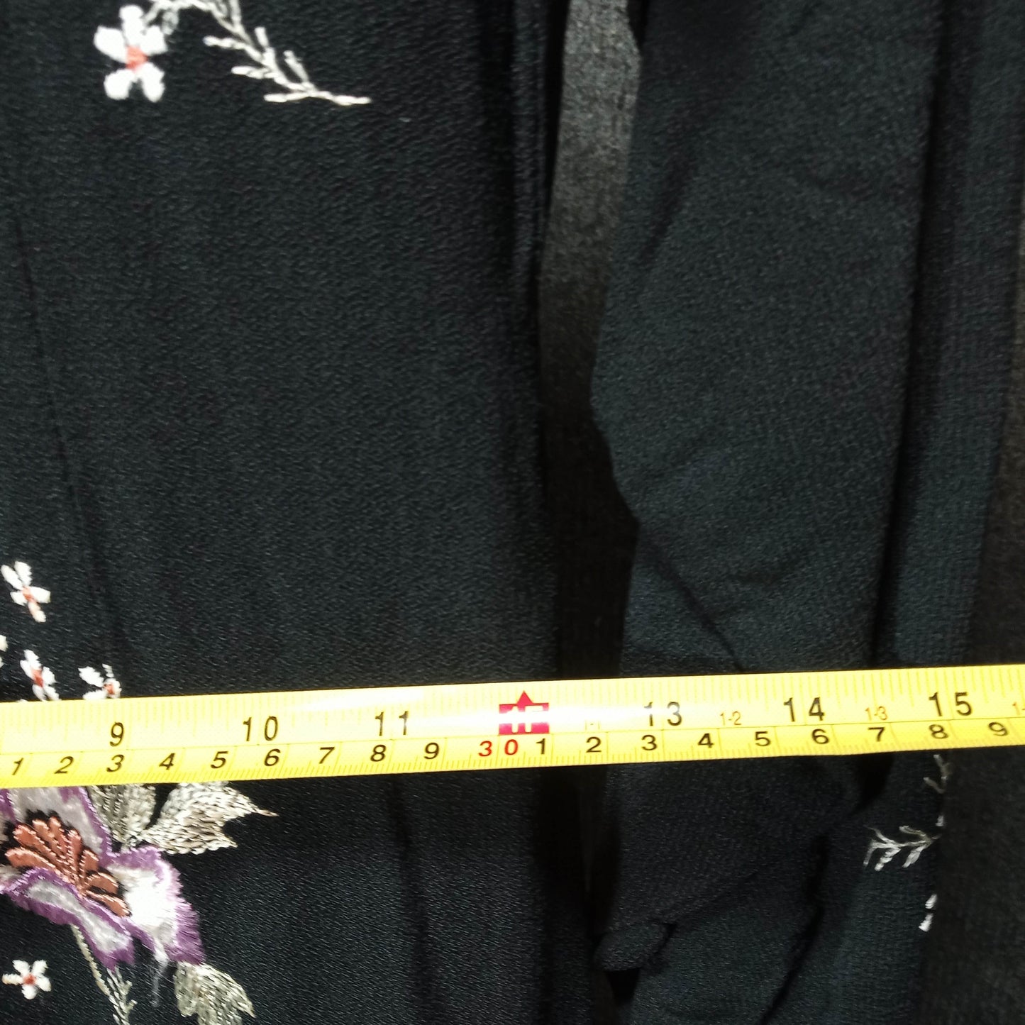 1930's Black Wool Flower Embroidered Sheath