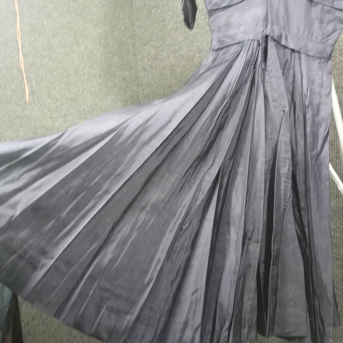 1950's Navy Polished Cotton Bow Circle Dress