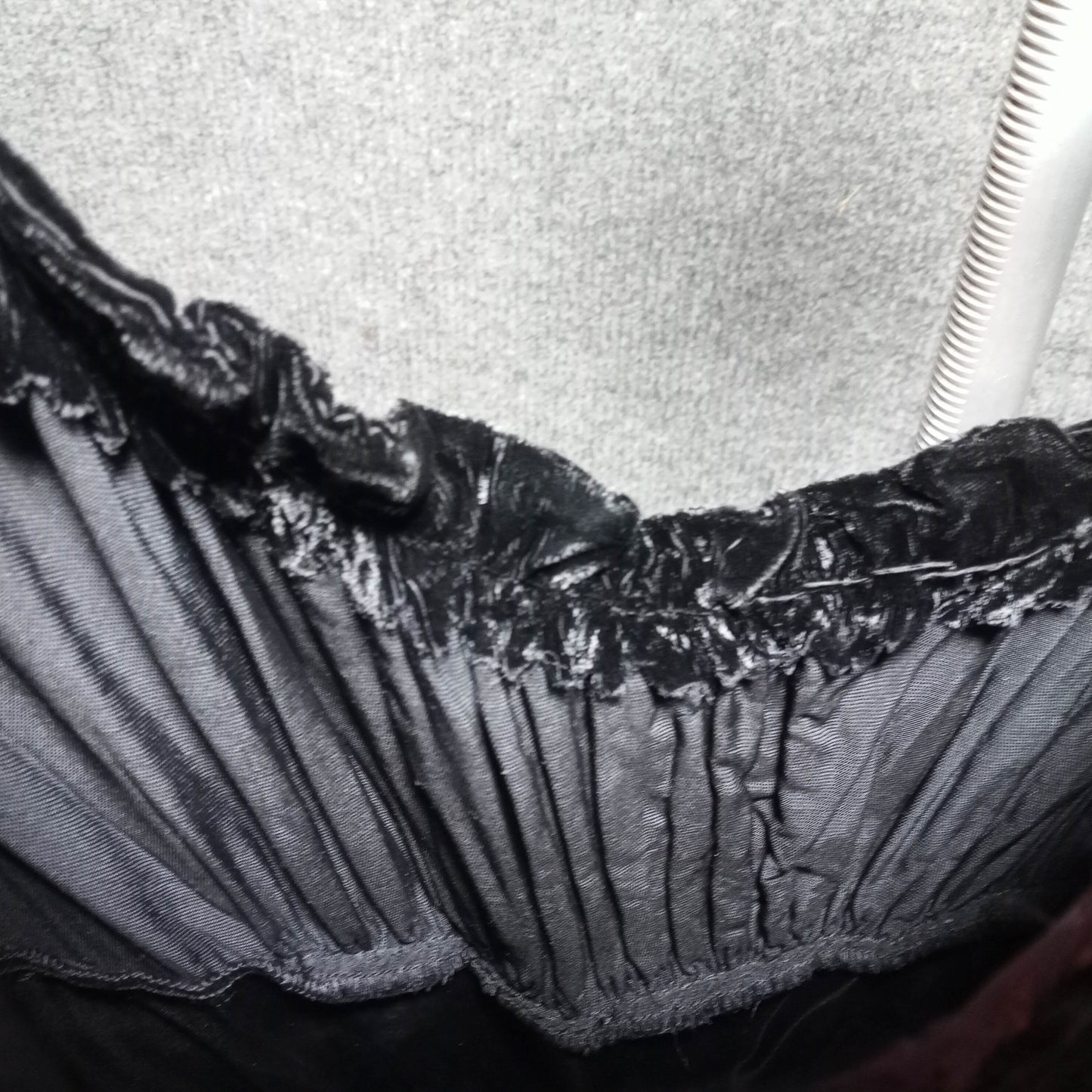 Mid to Early Century Black Velvet Gown with a Satin Empire Bust