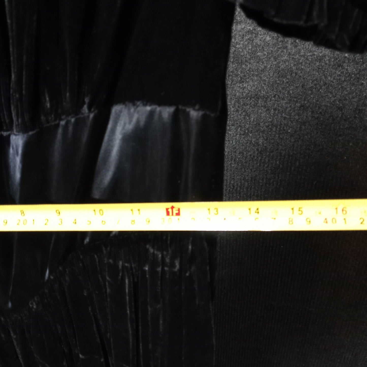 Mid to Early Century Black Velvet Gown with a Satin Empire Bust