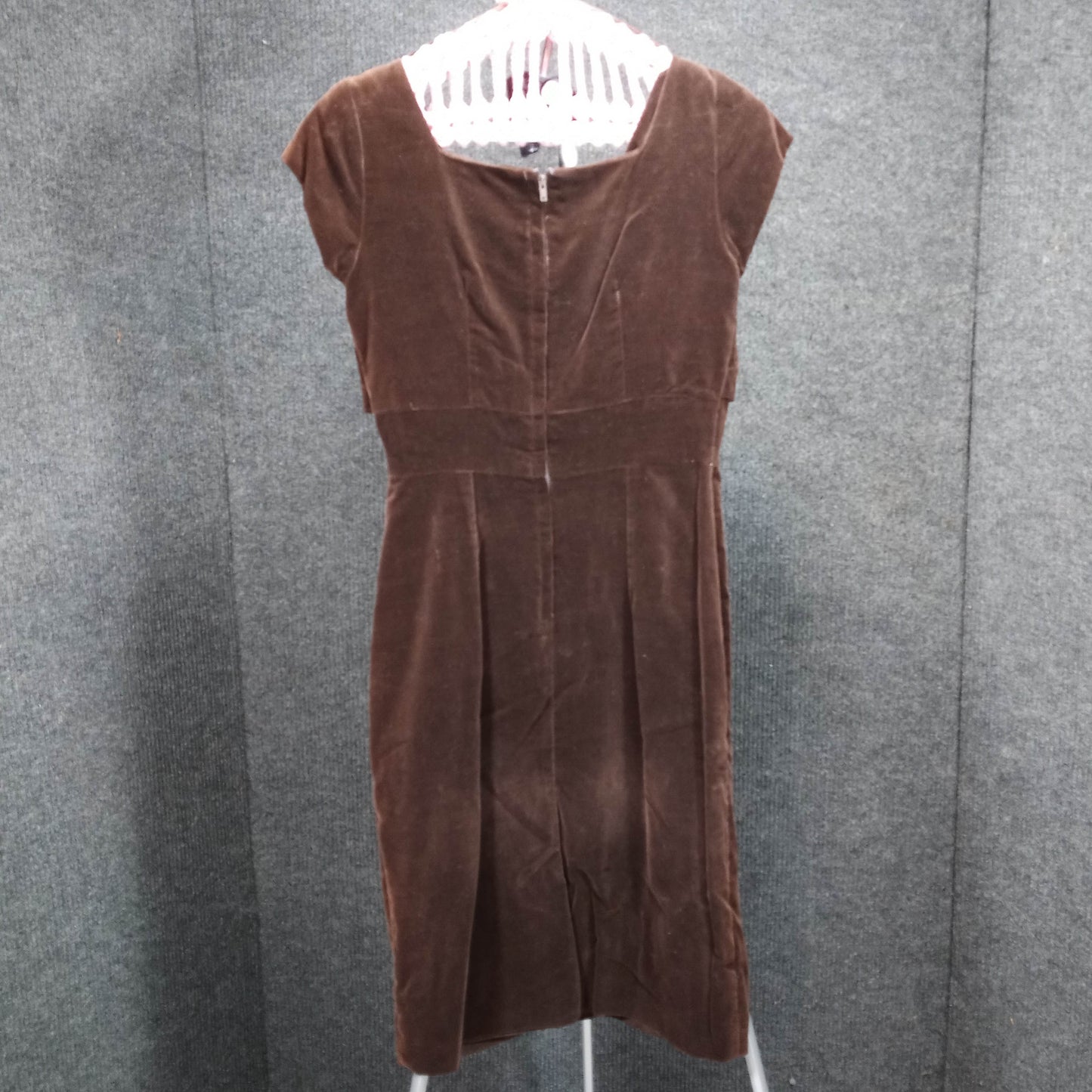 1950's Chocolate Brown Velvet Wiggle Dress by Erving Hadler