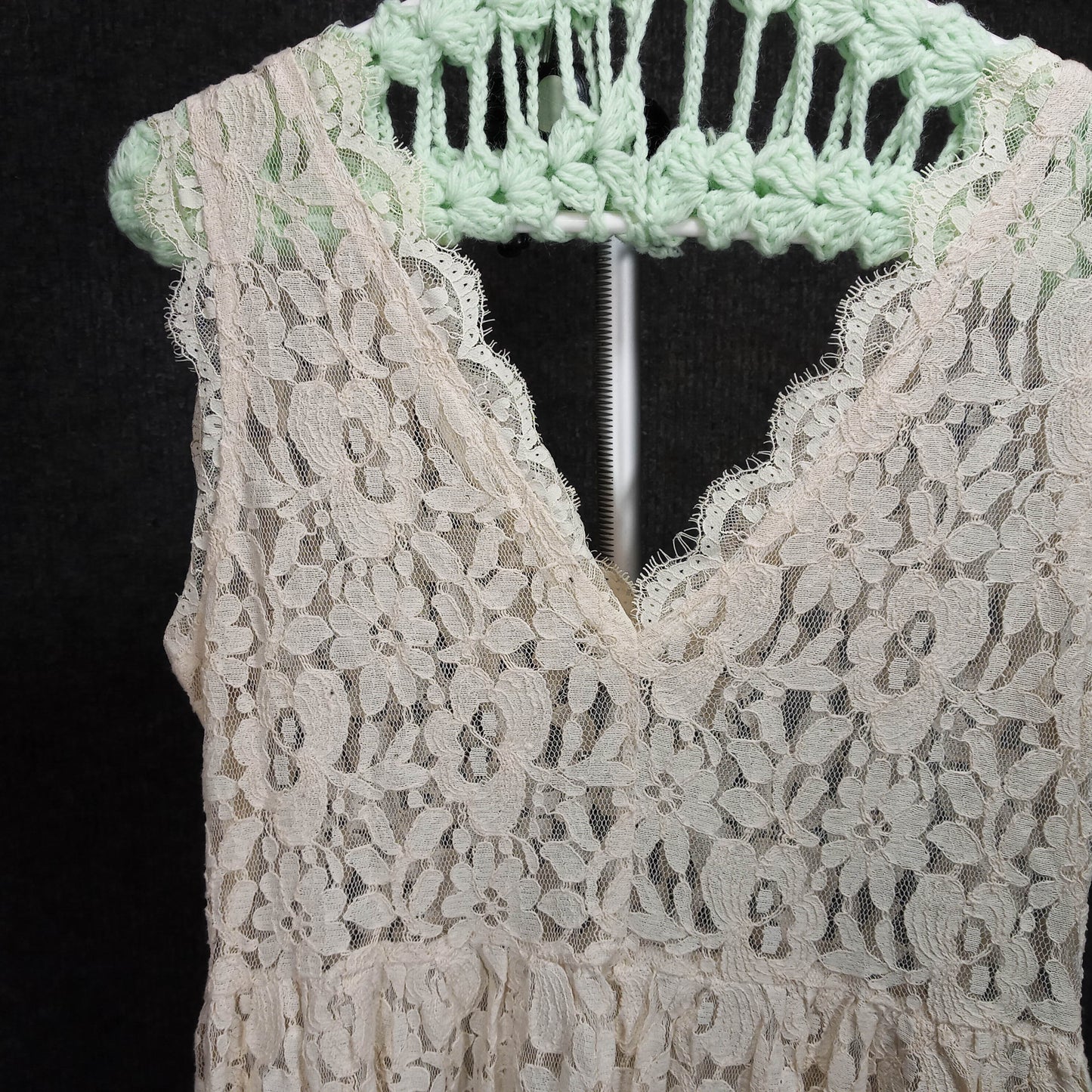 1970's Cream Lace Nighty Dress
