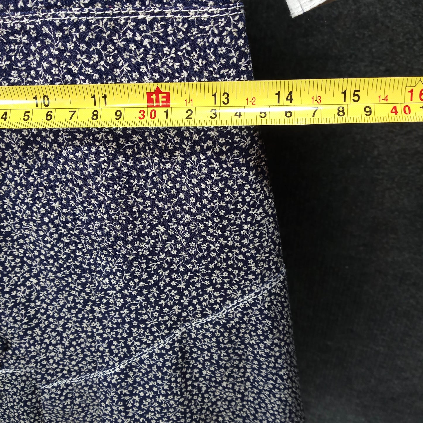 1960's Navy and White Floral Rayon Short Dress with Large Collar Made in Finland