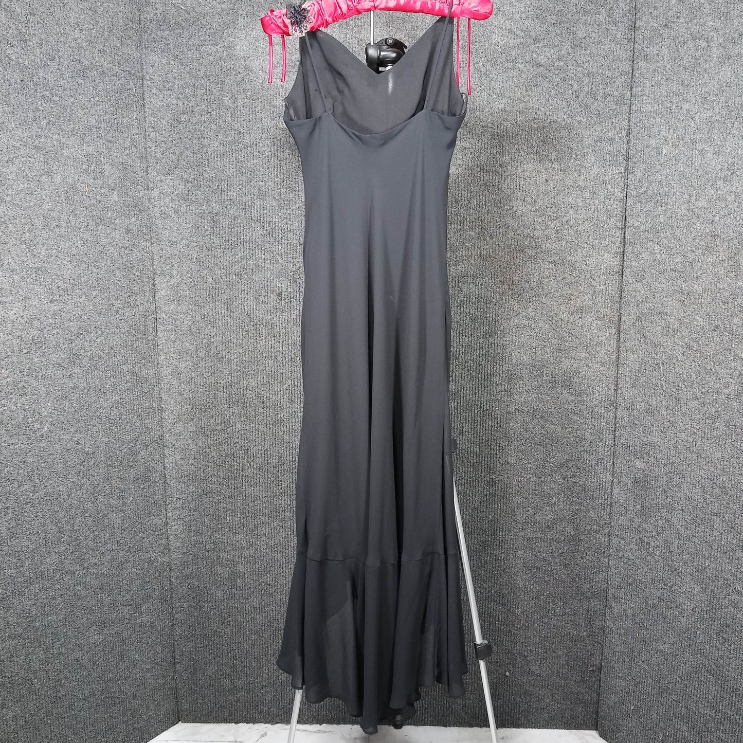 1970's Black Rayon Flapper Style Vintage Dress