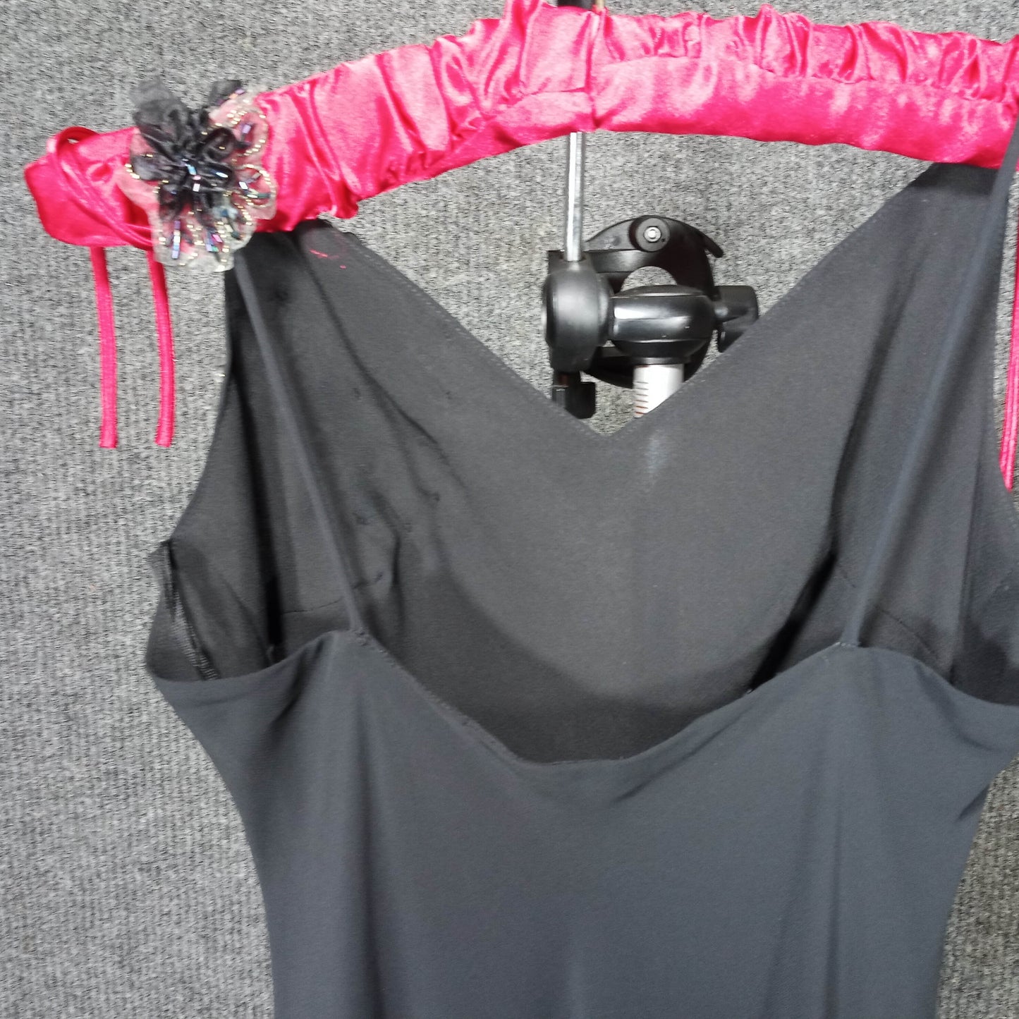 1970's Black Rayon Flapper Style Vintage Dress