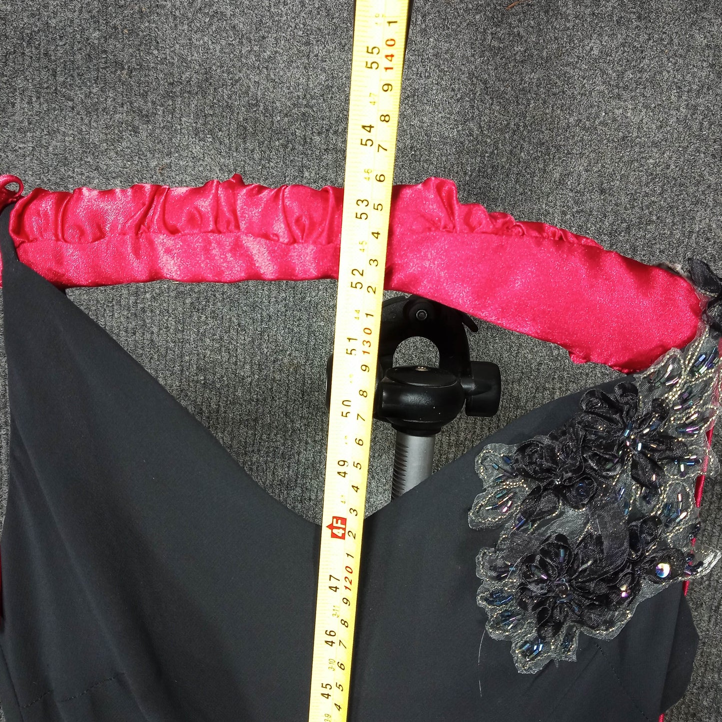 1970's Black Rayon Flapper Style Vintage Dress