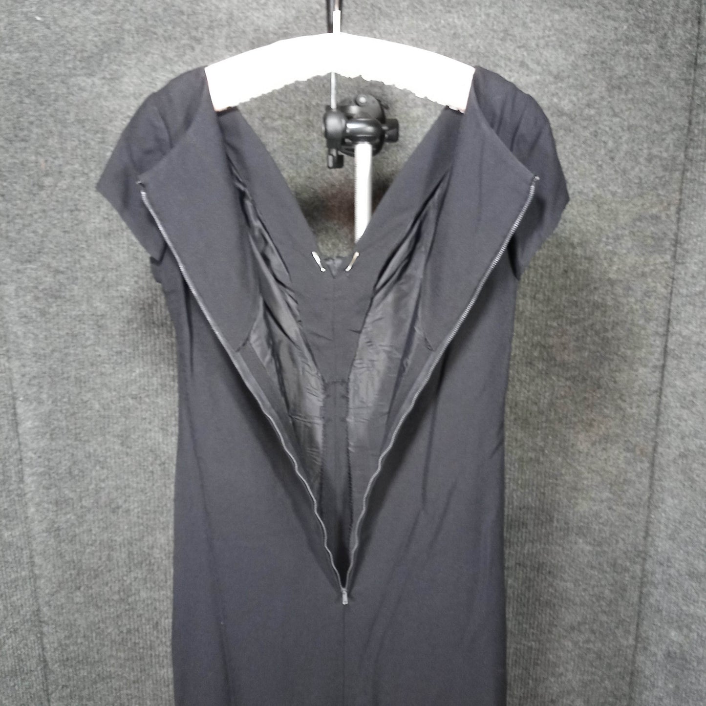 1960's Black Rayon Vintage Dress with Center Bow