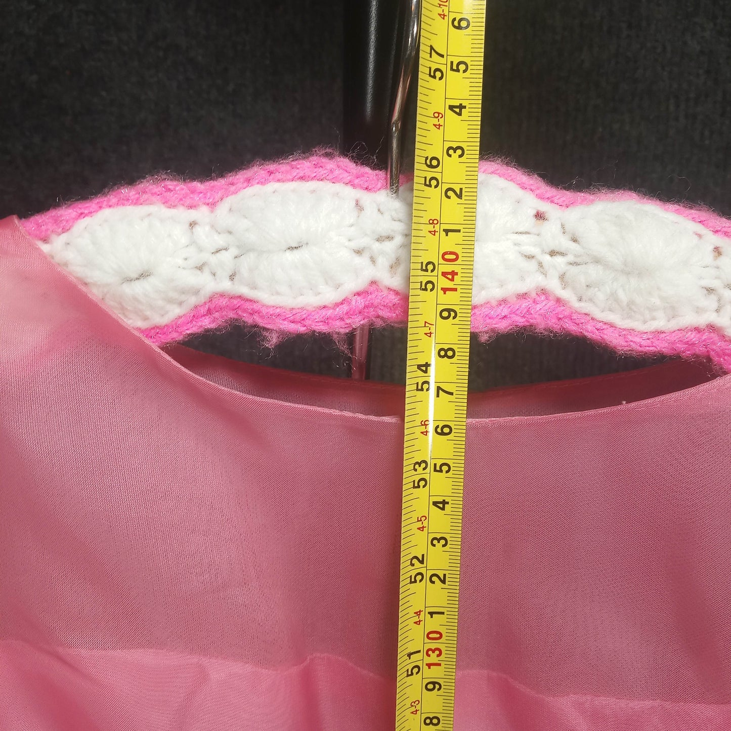 1960's Never Worn Pink Chiffon Ruffle Dress Full Length Gown - Created by Emma Domb