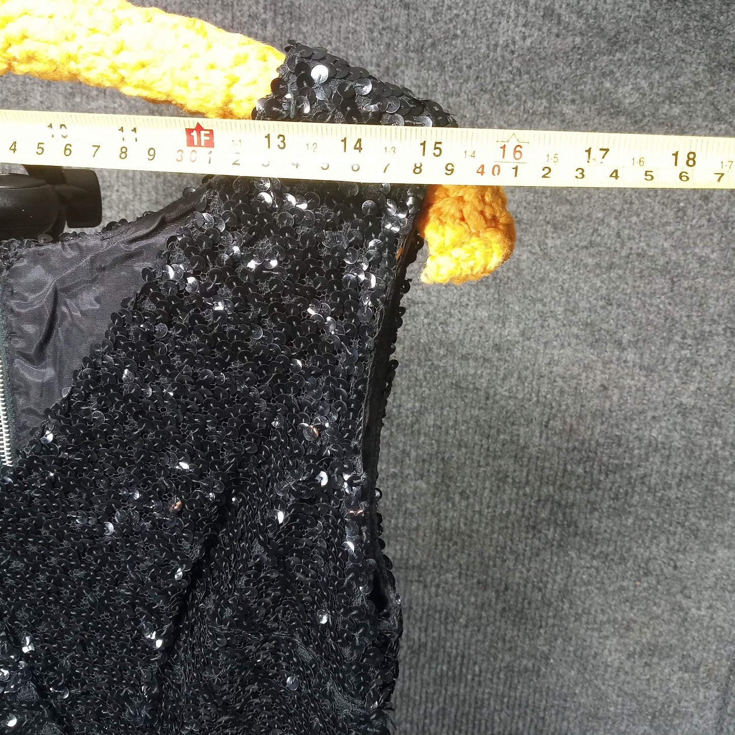 1950's Black Rayon Sequin Bodice Wiggle Dress by Jean of California