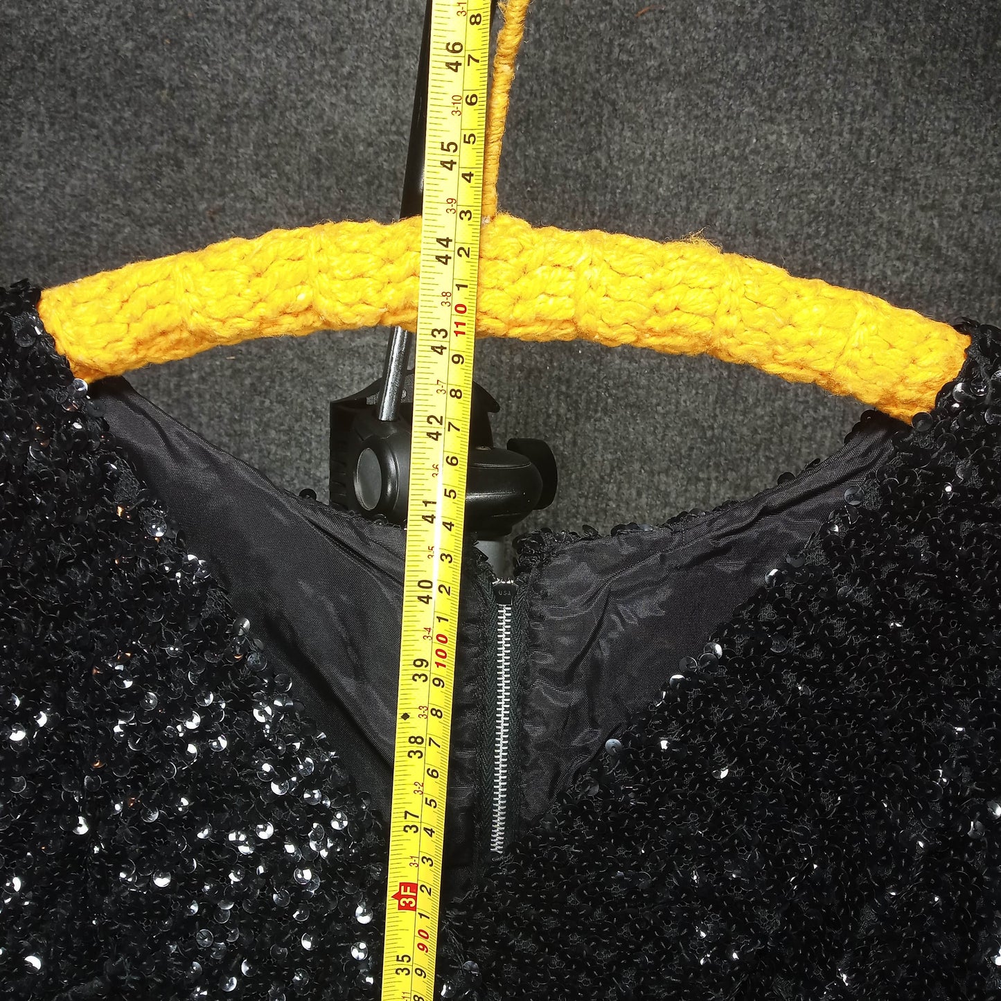 1950's Black Rayon Sequin Bodice Wiggle Dress by Jean of California