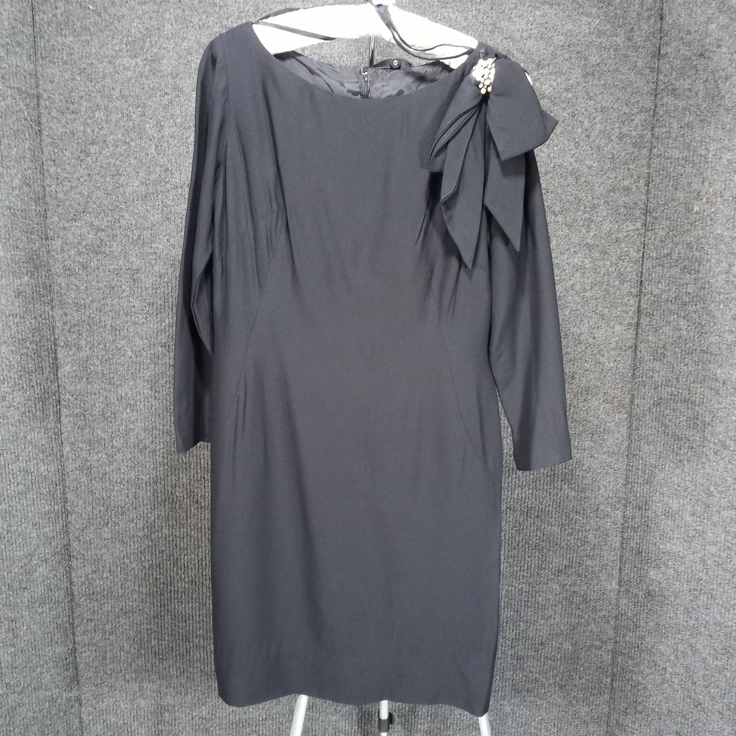 1950's Black Rayon Shift with Side Bow by Lilli Diamond