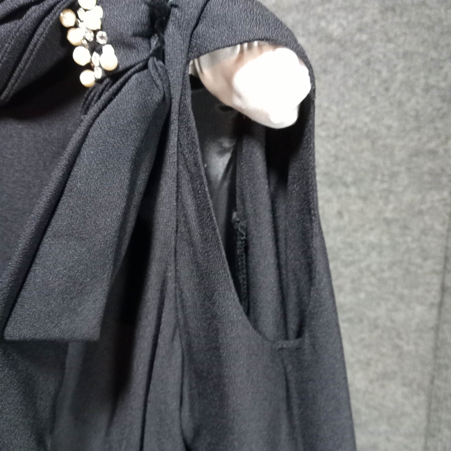 1950's Black Rayon Shift with Side Bow by Lilli Diamond