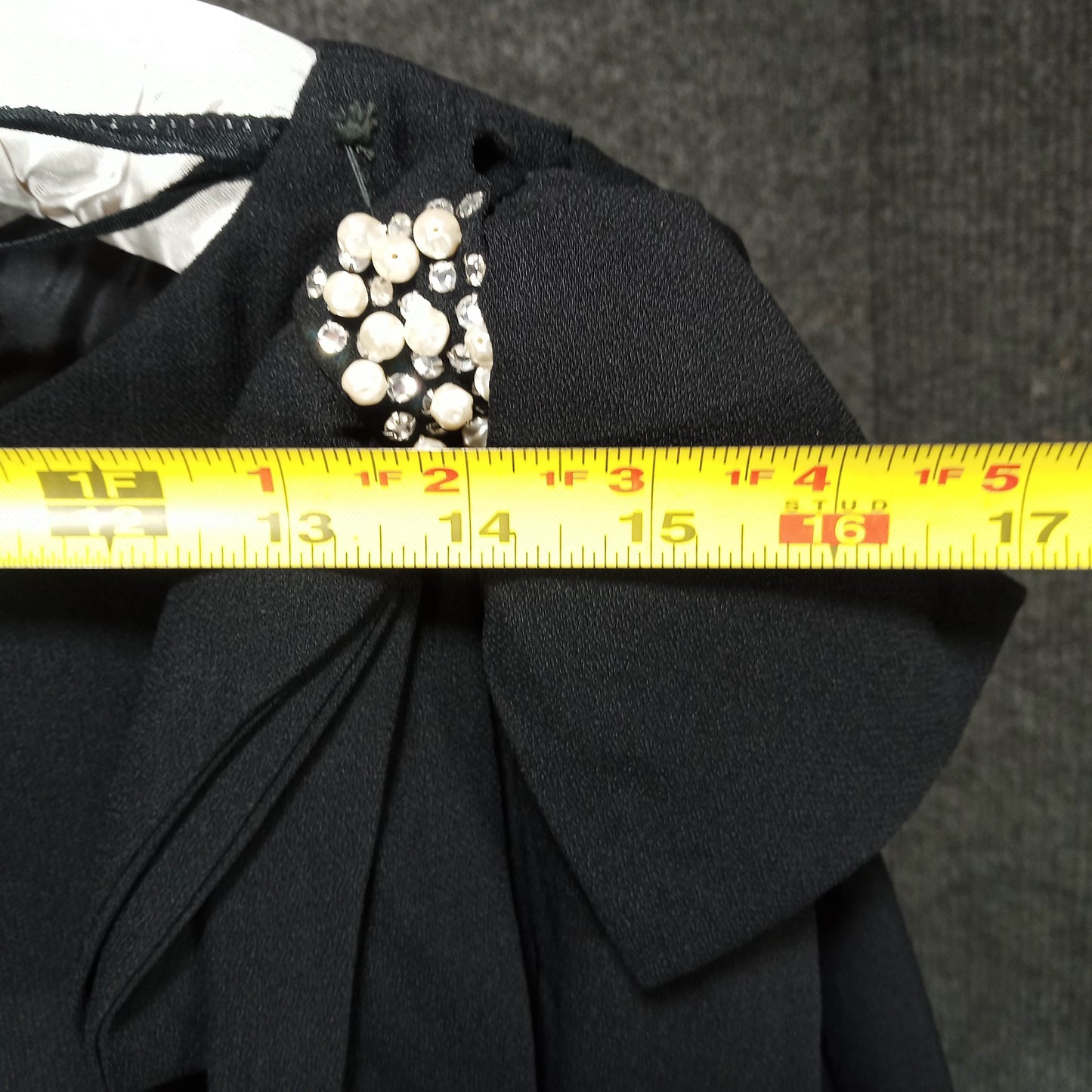 1950's Black Rayon Shift with Side Bow by Lilli Diamond