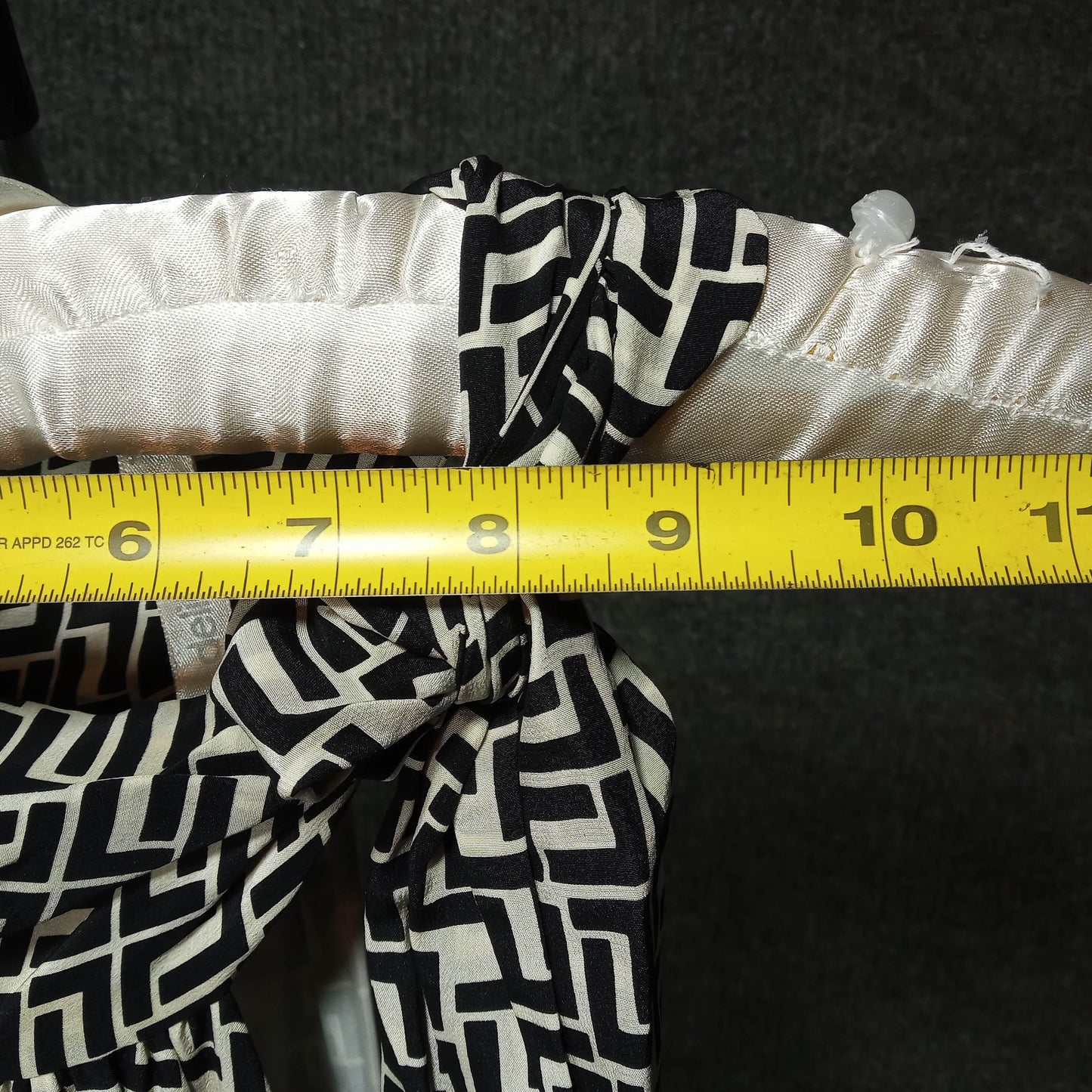 1960's Black White Abstract Print Silk Dress by Shoshanna