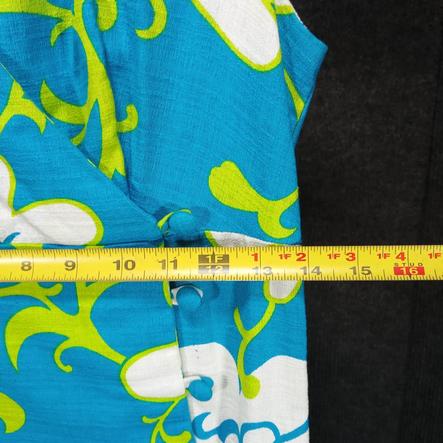 1960's Turquoise and White Hawaiian Column Dress by Darina