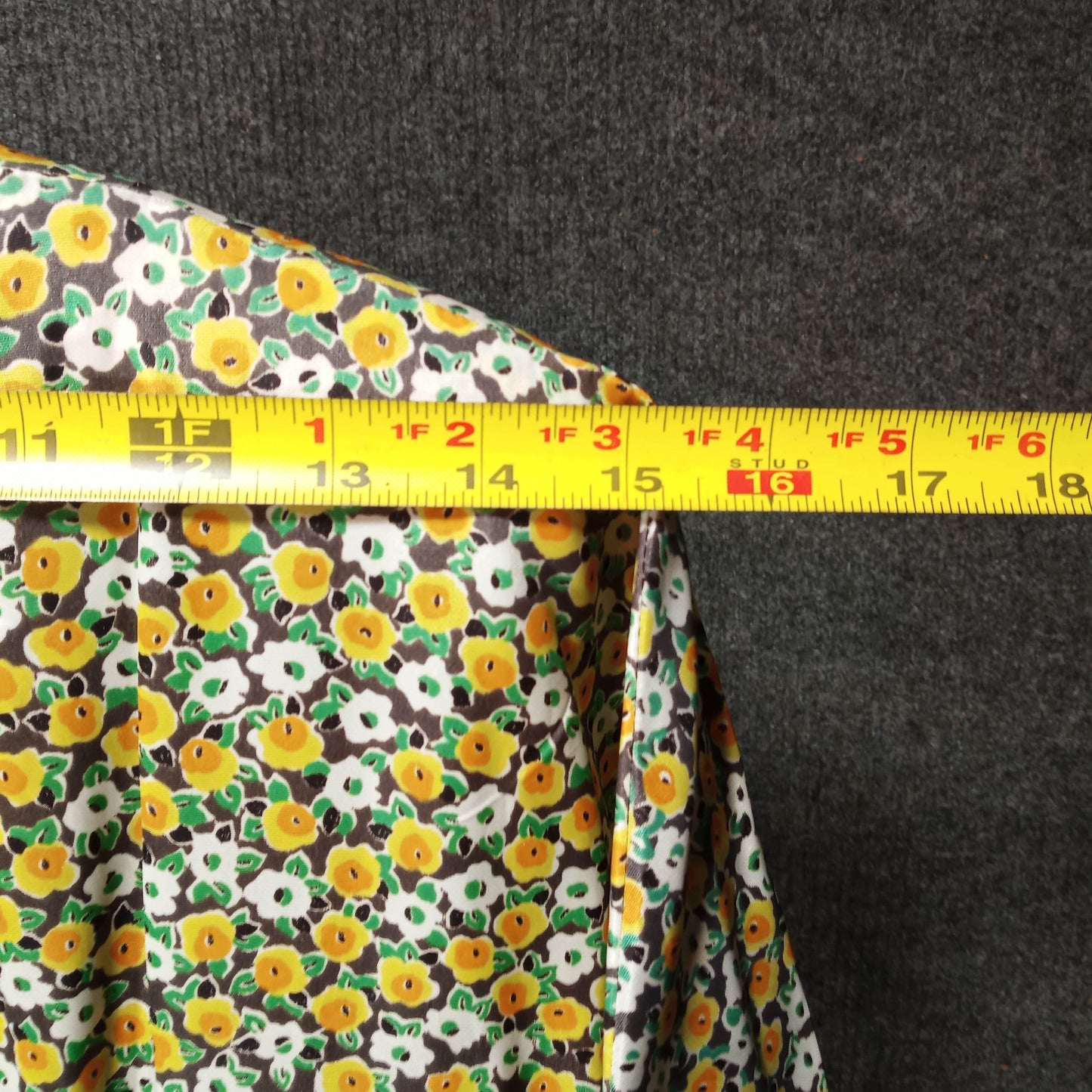1950's Purple and Yellow Floral Taffeta Circle Dress by Jonathan Logan