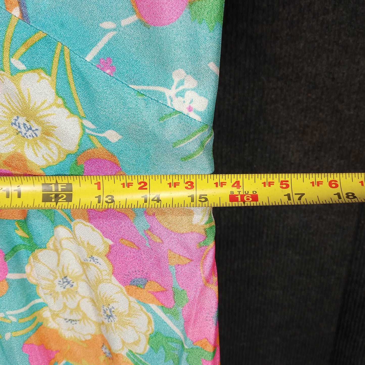 1960's Turquoise Floral Acetate Column Dress from Nordstrom
