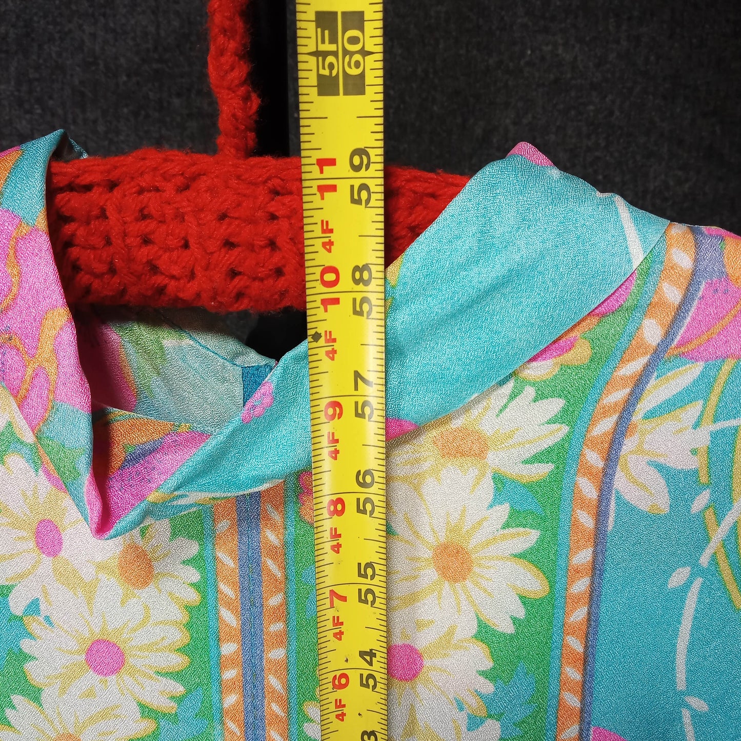 1960's Turquoise Floral Acetate Column Dress from Nordstrom