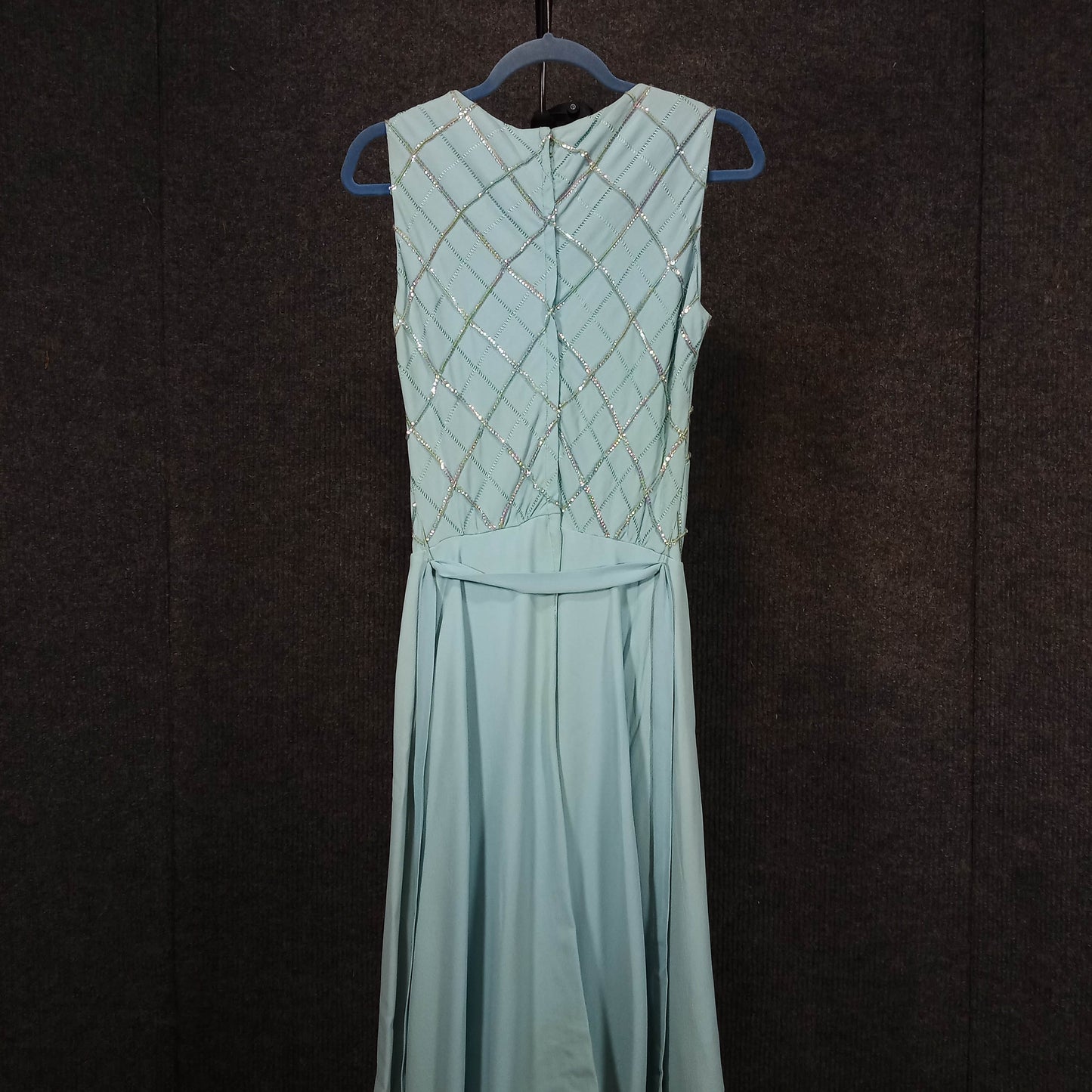 1950's Light Blue Sequin Encrusted Circle Dress by Jean d' Arc
