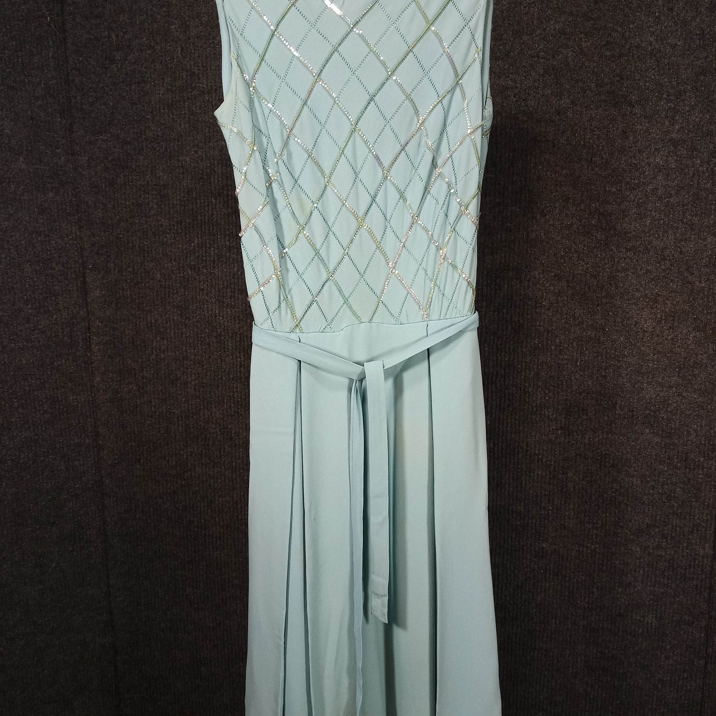 1950's Light Blue Sequin Encrusted Circle Dress by Jean d' Arc