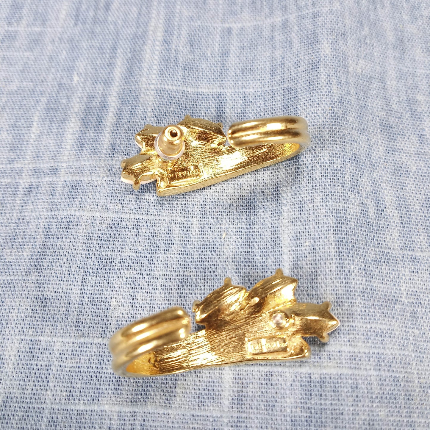 1970s Vintage Hoop Pierced Earrings by Trifari