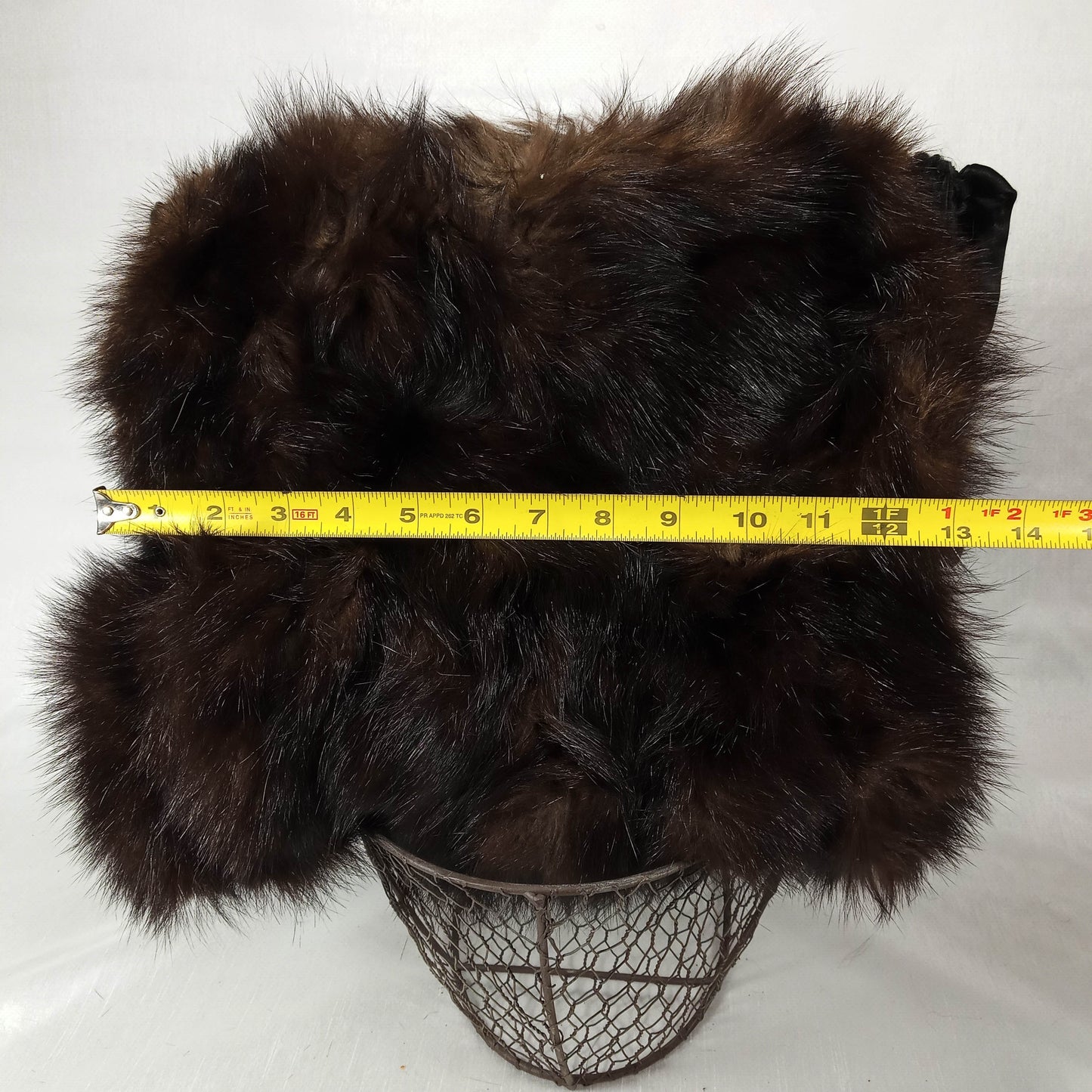 1940's Dark Brown Mink Fur Muff/Purse with a Persian Lamb Back