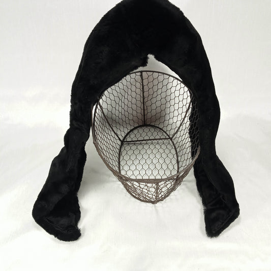 1940s Vintage Black Mouton Fur Stole