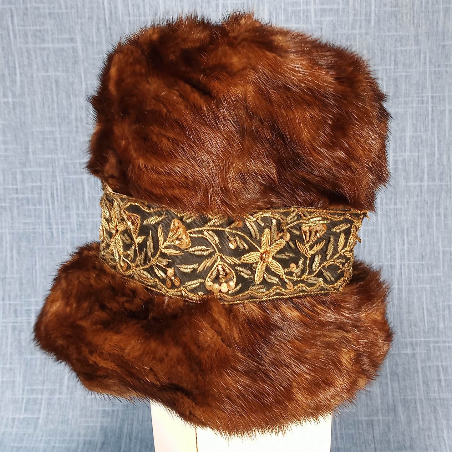 1950's Dark Mink Fur Bucket Hat by Mr. John Milliner