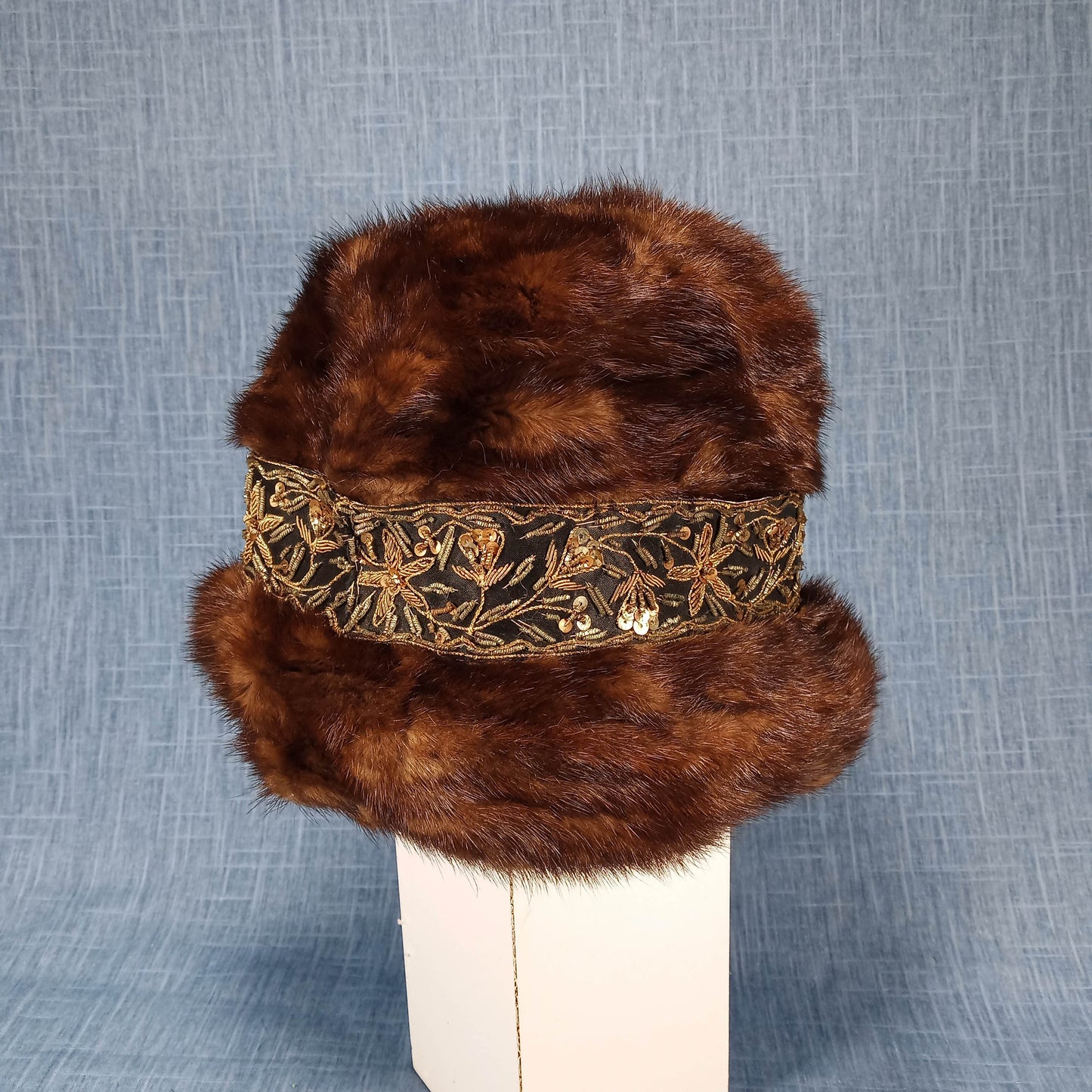 1950's Dark Mink Fur Bucket Hat by Mr. John Milliner
