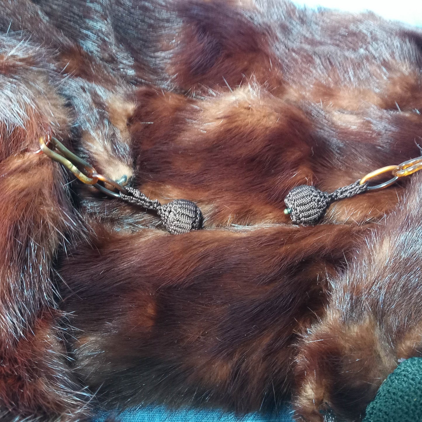 1940's Dark Brown Russian Fischer Six Mink Fur Stole