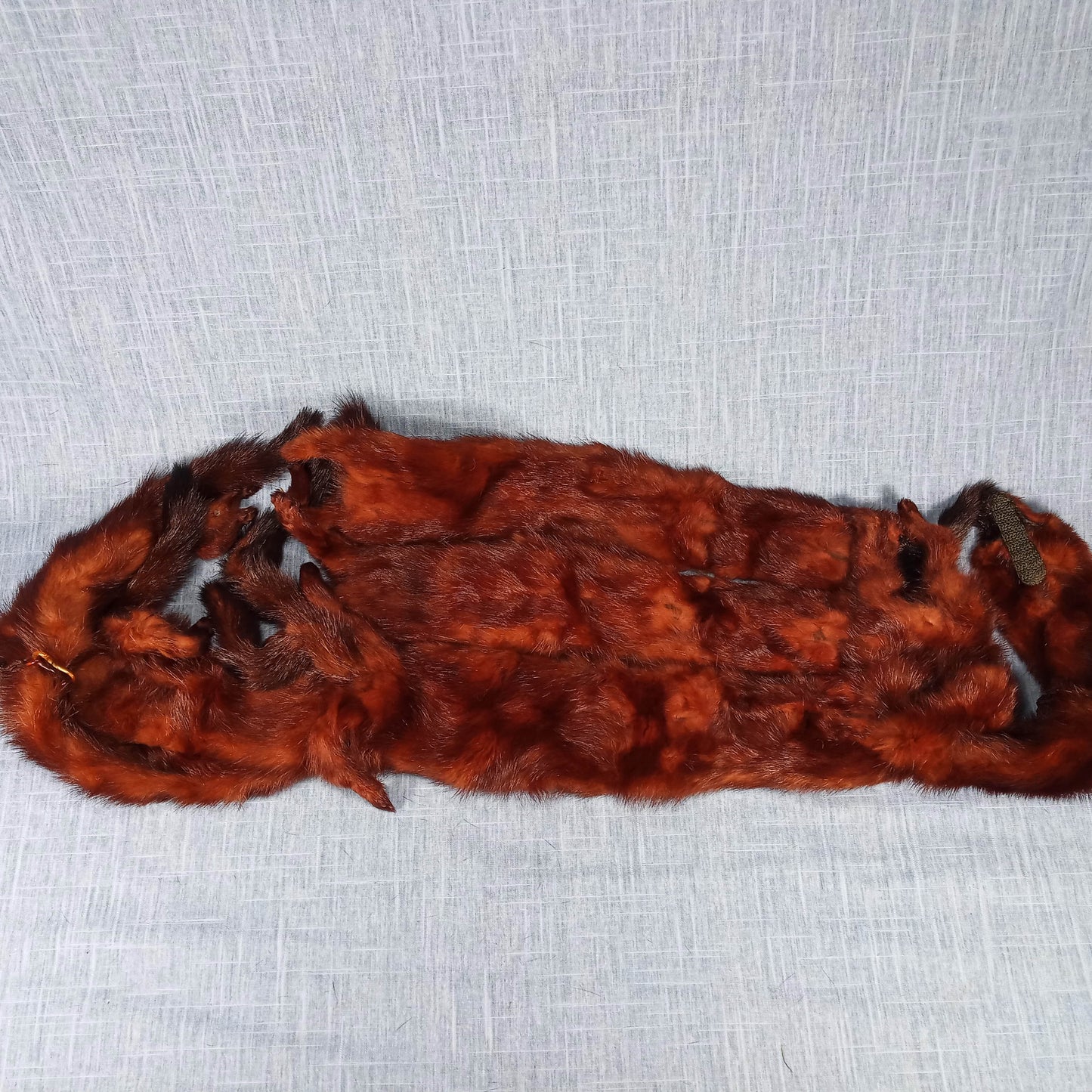 1940's Dark Brown Russian Fischer Six Mink Fur Stole