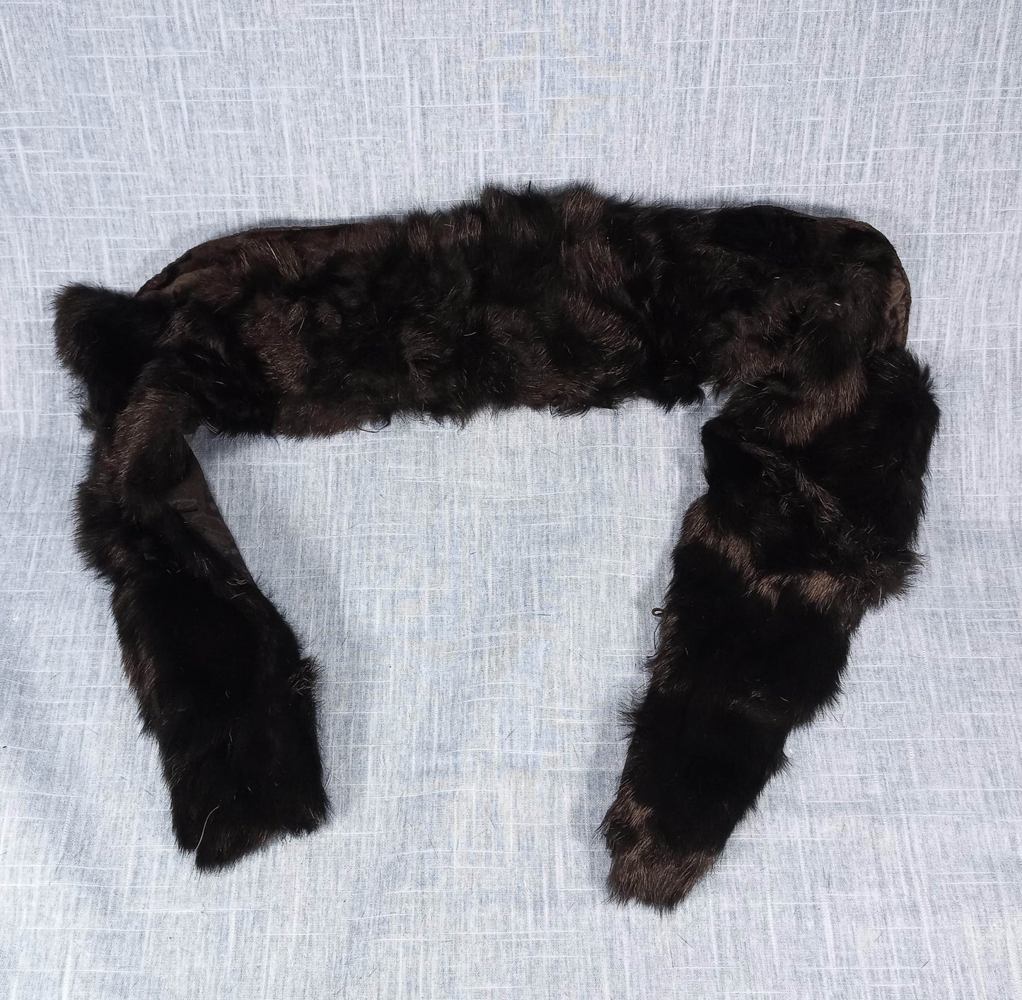 1950's Black Rabbit Fur Notched Lapel Collar
