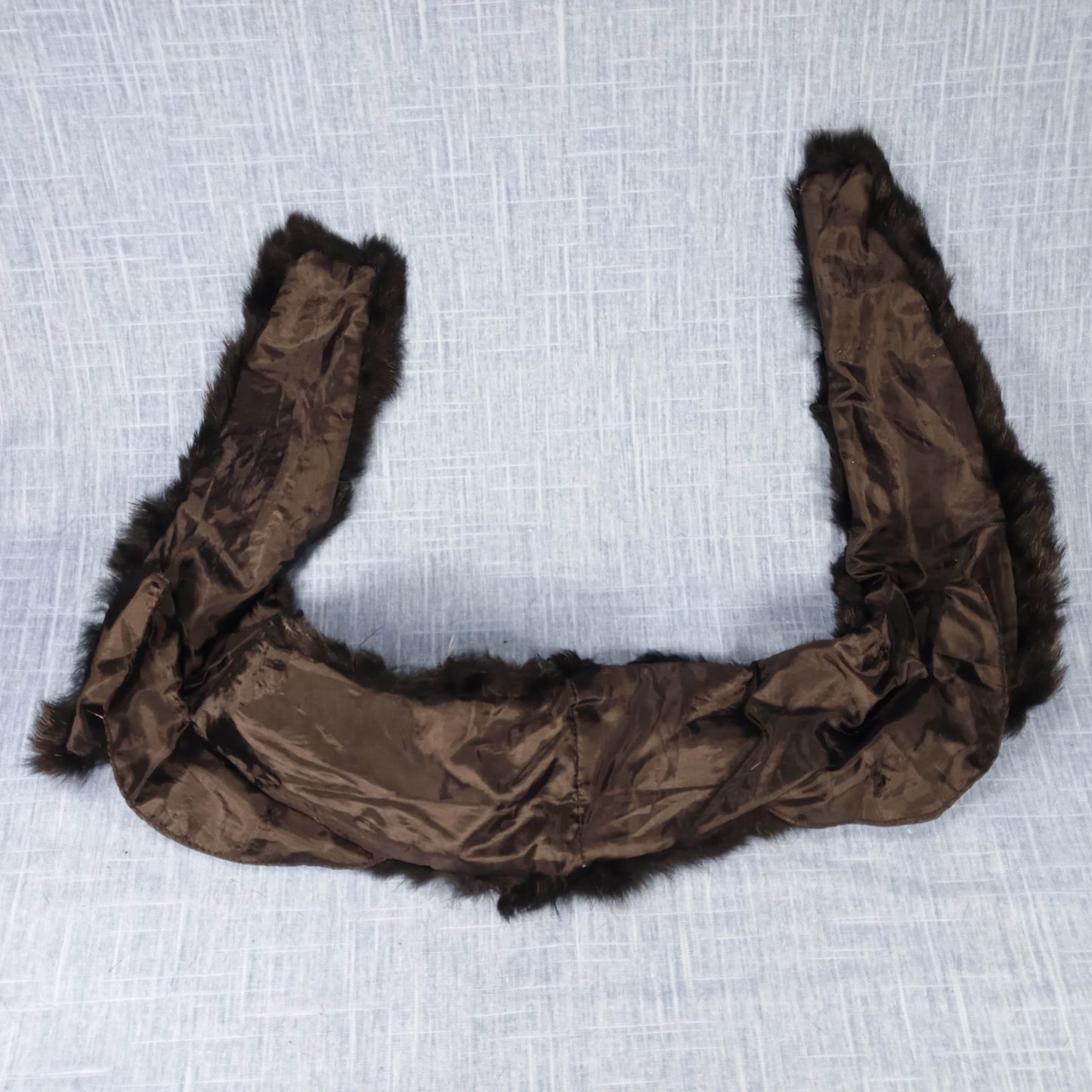 1950's Black Rabbit Fur Notched Lapel Collar