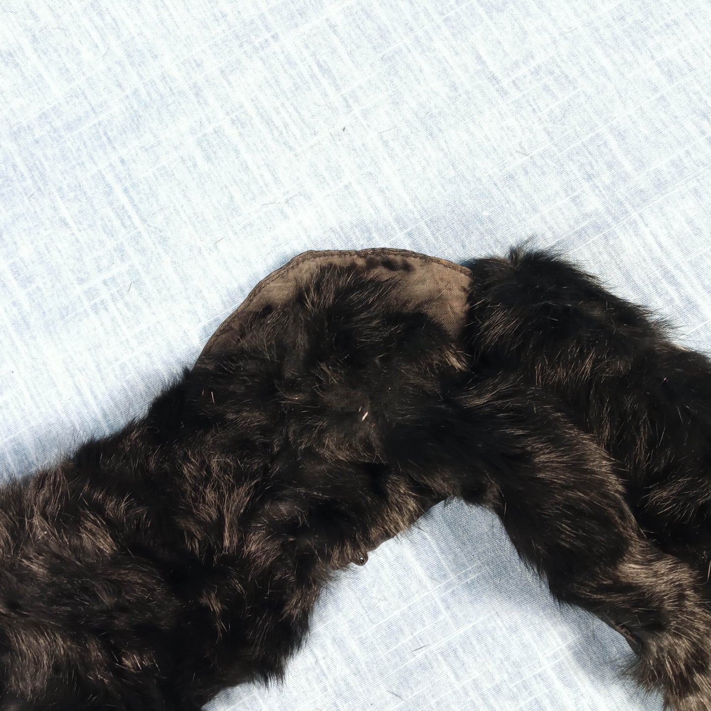 1950's Black Rabbit Fur Notched Lapel Collar