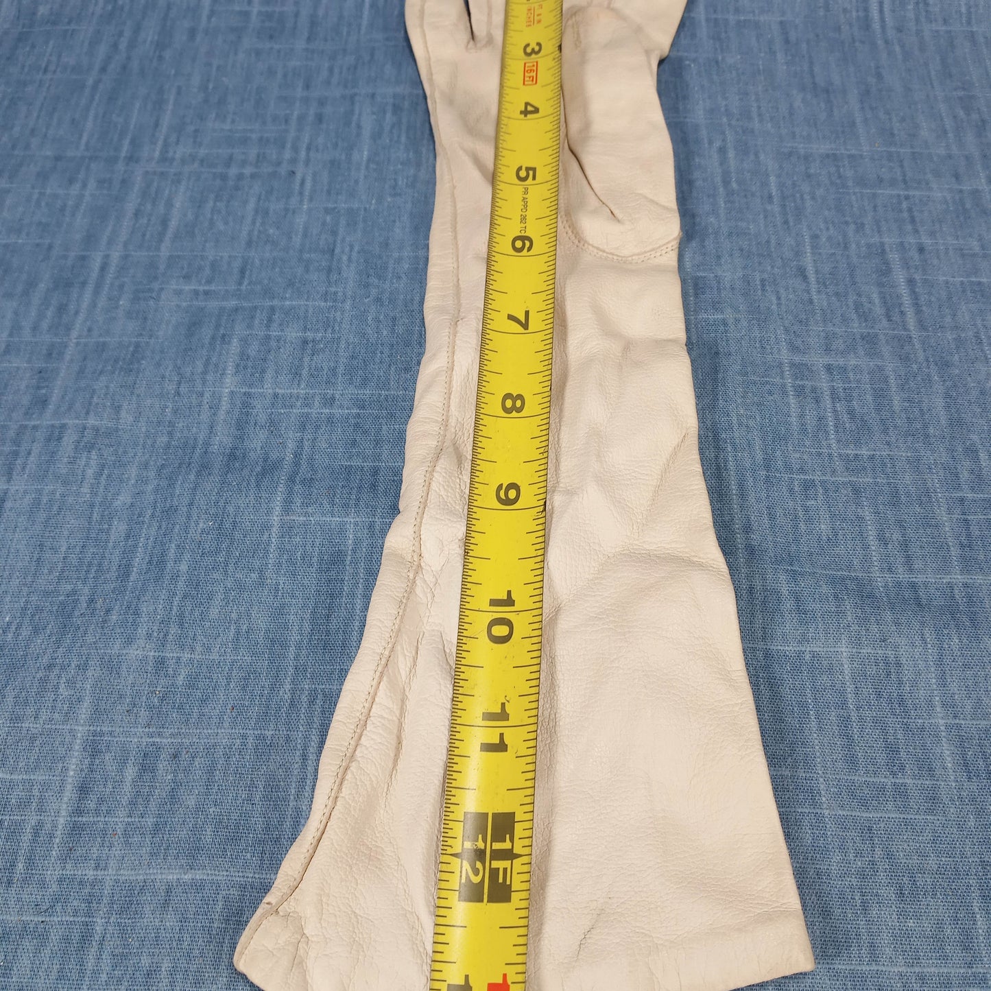 1950s Off White Kid Leather Long Gloves by Nola Weinberger