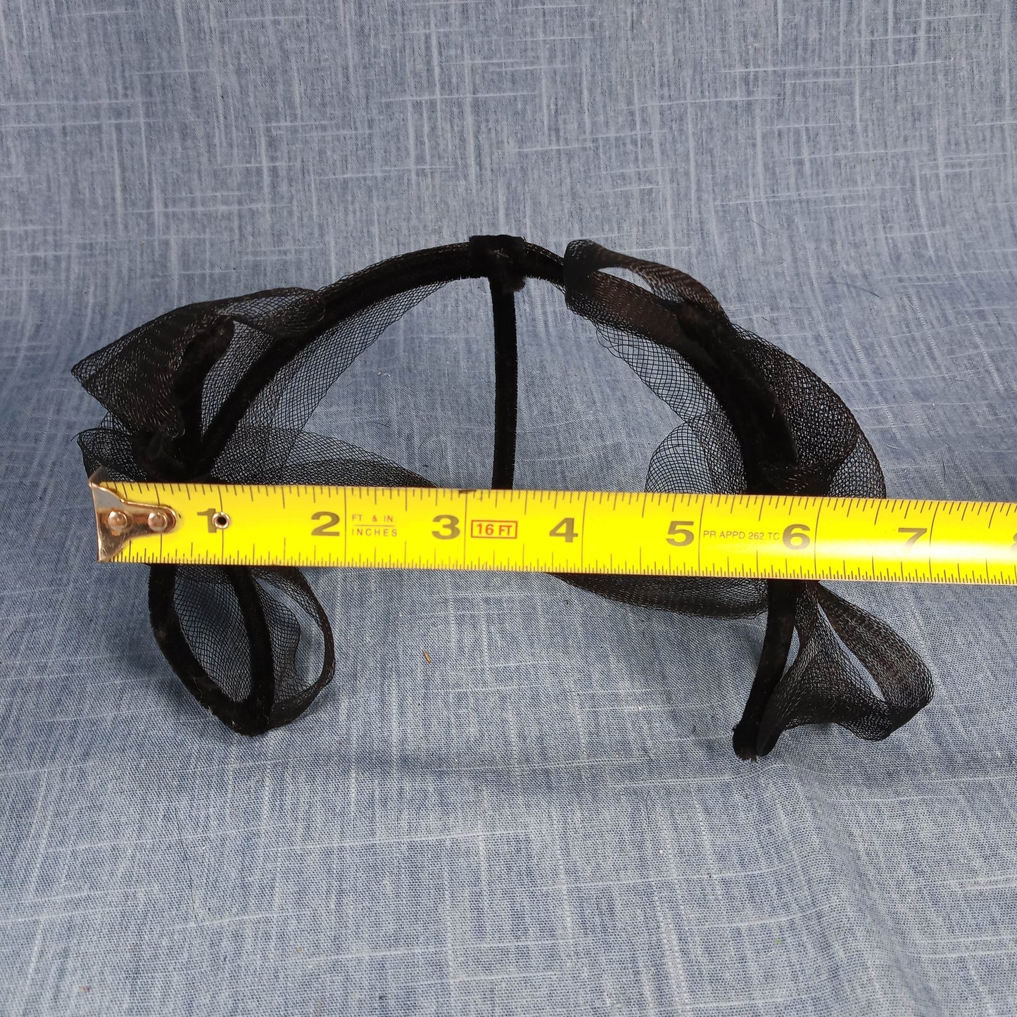 1950s Vintage Black Net Hat with Veil and Velvet Detail