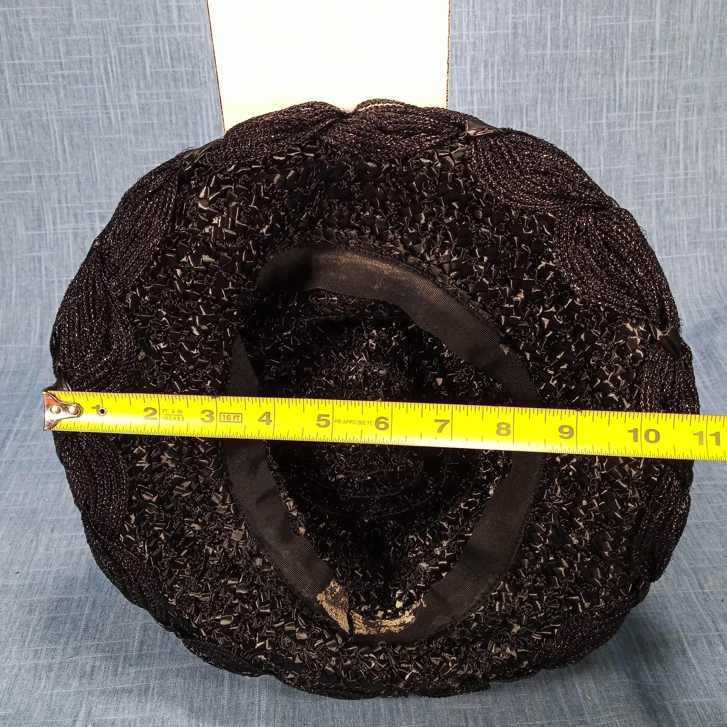 1940s Vintage Black Rattan Bowler Hat