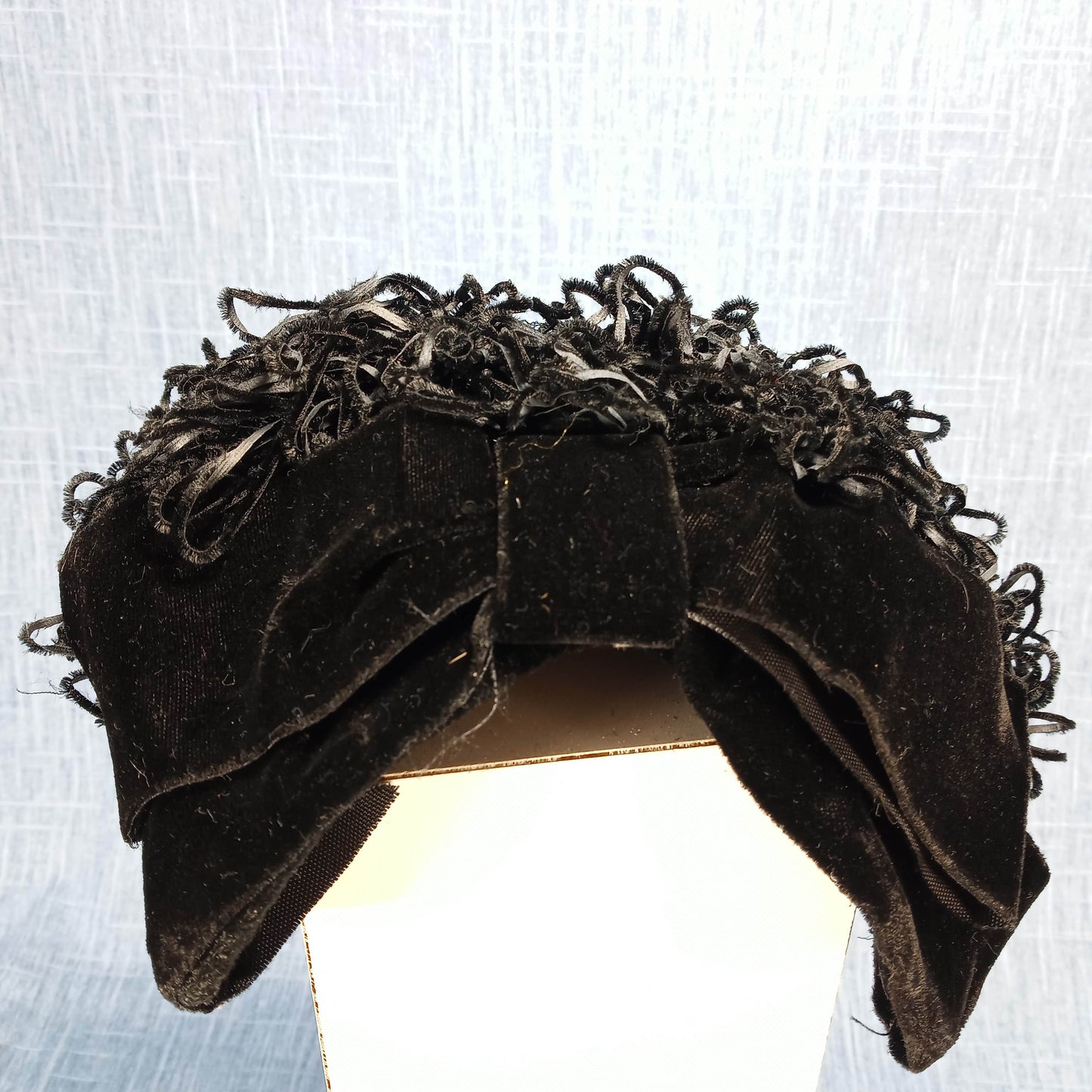 1950s Ombre Feather Headpiece with Black Velvet Bow