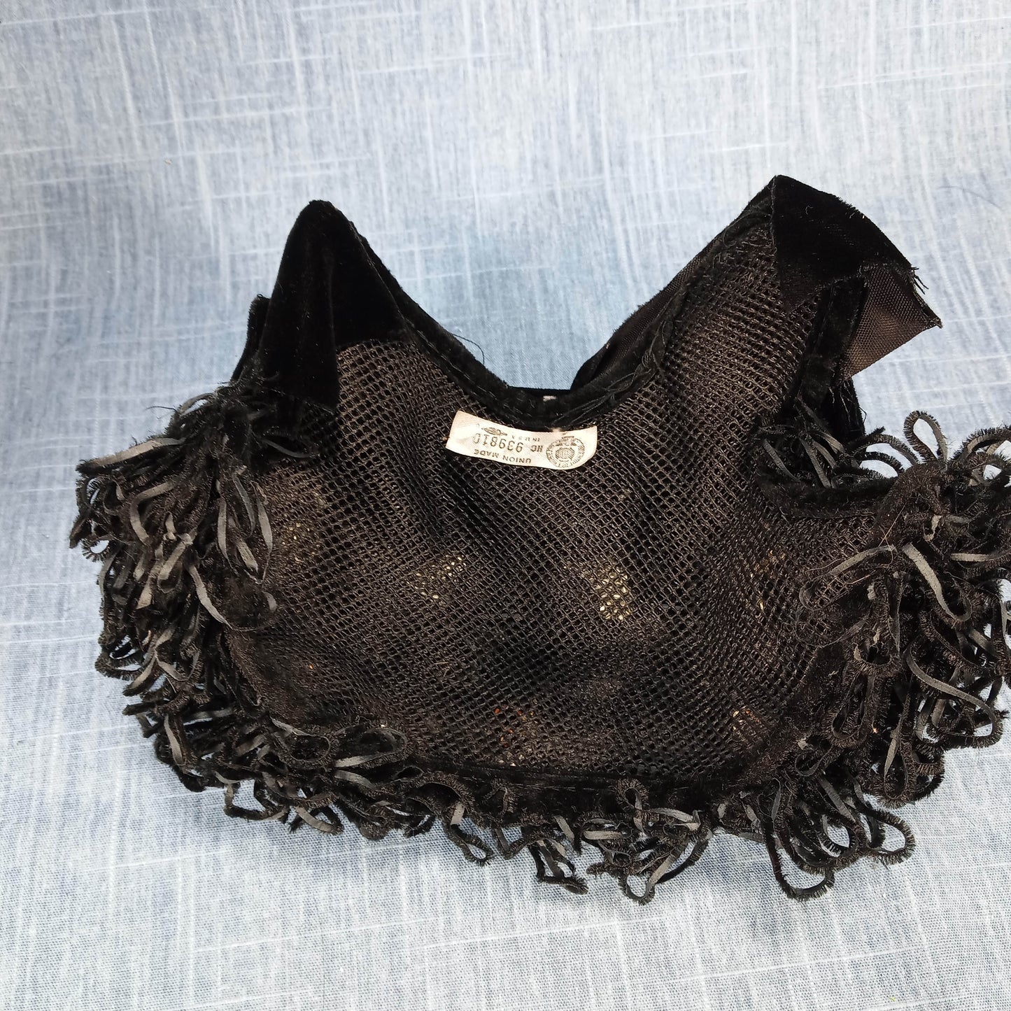 1950s Ombre Feather Headpiece with Black Velvet Bow