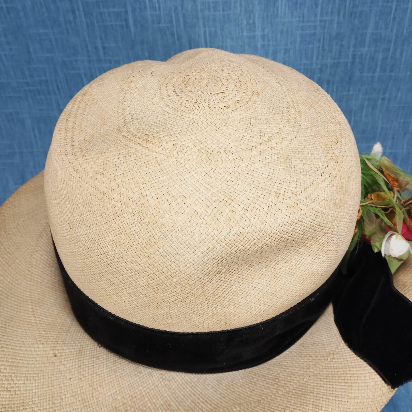 1950s cream straw hat by Joseph Magnin