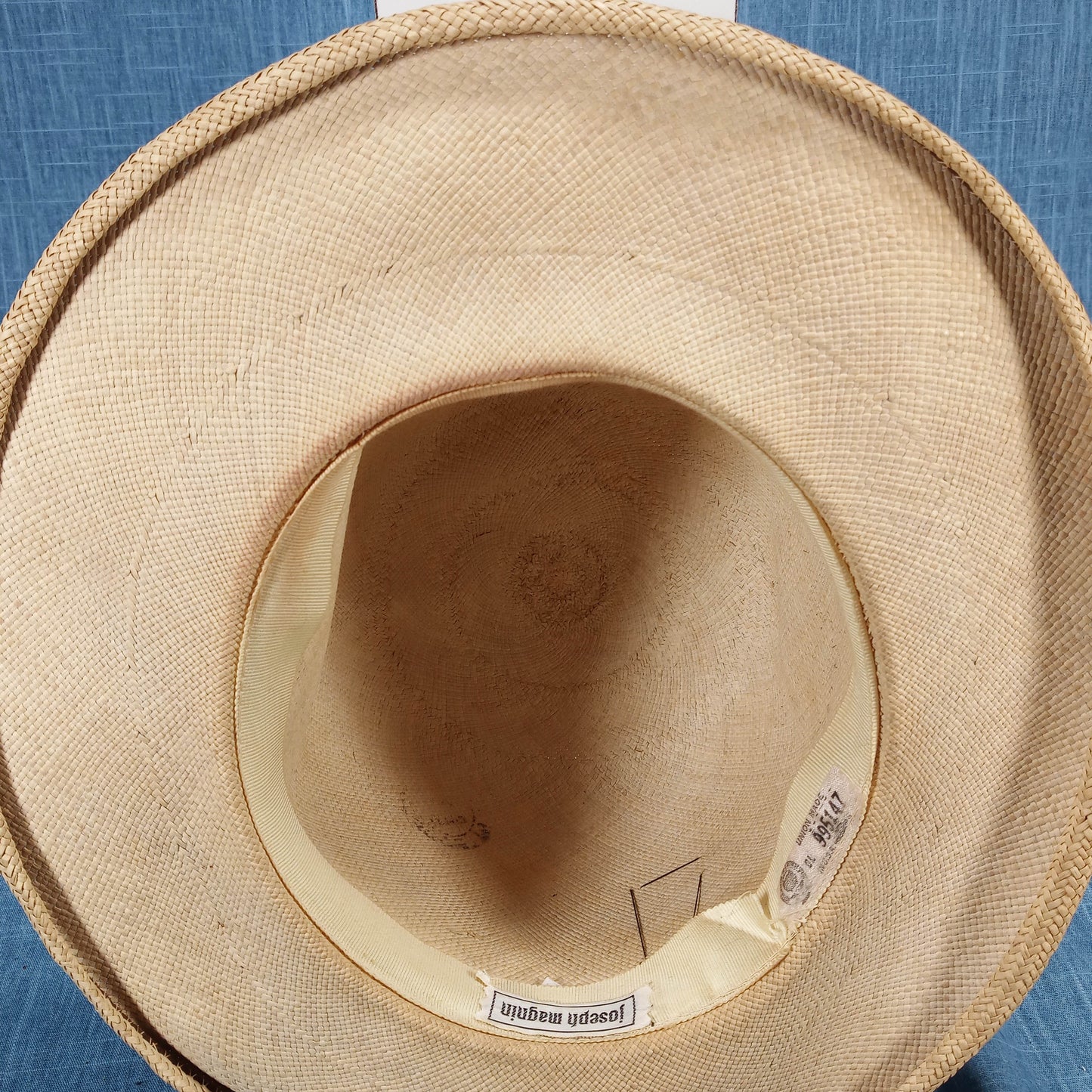 1950s cream straw hat by Joseph Magnin