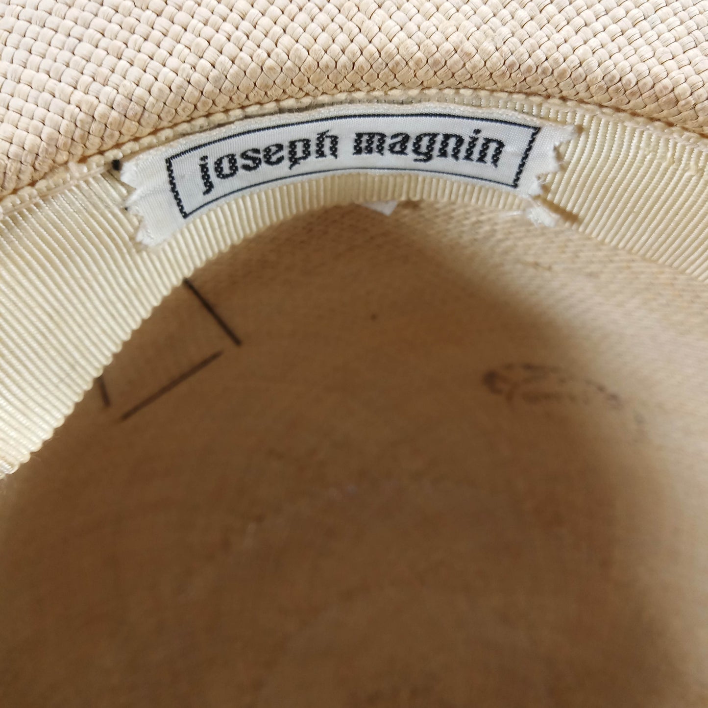1950s cream straw hat by Joseph Magnin