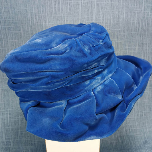 SOLD - 1950s Vintage Electric Blue Velvet Floppy Hat