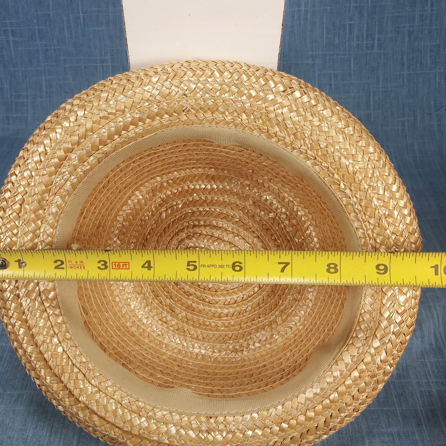 1950s Light Brown Rattan Bowler Hat with Flower Detail